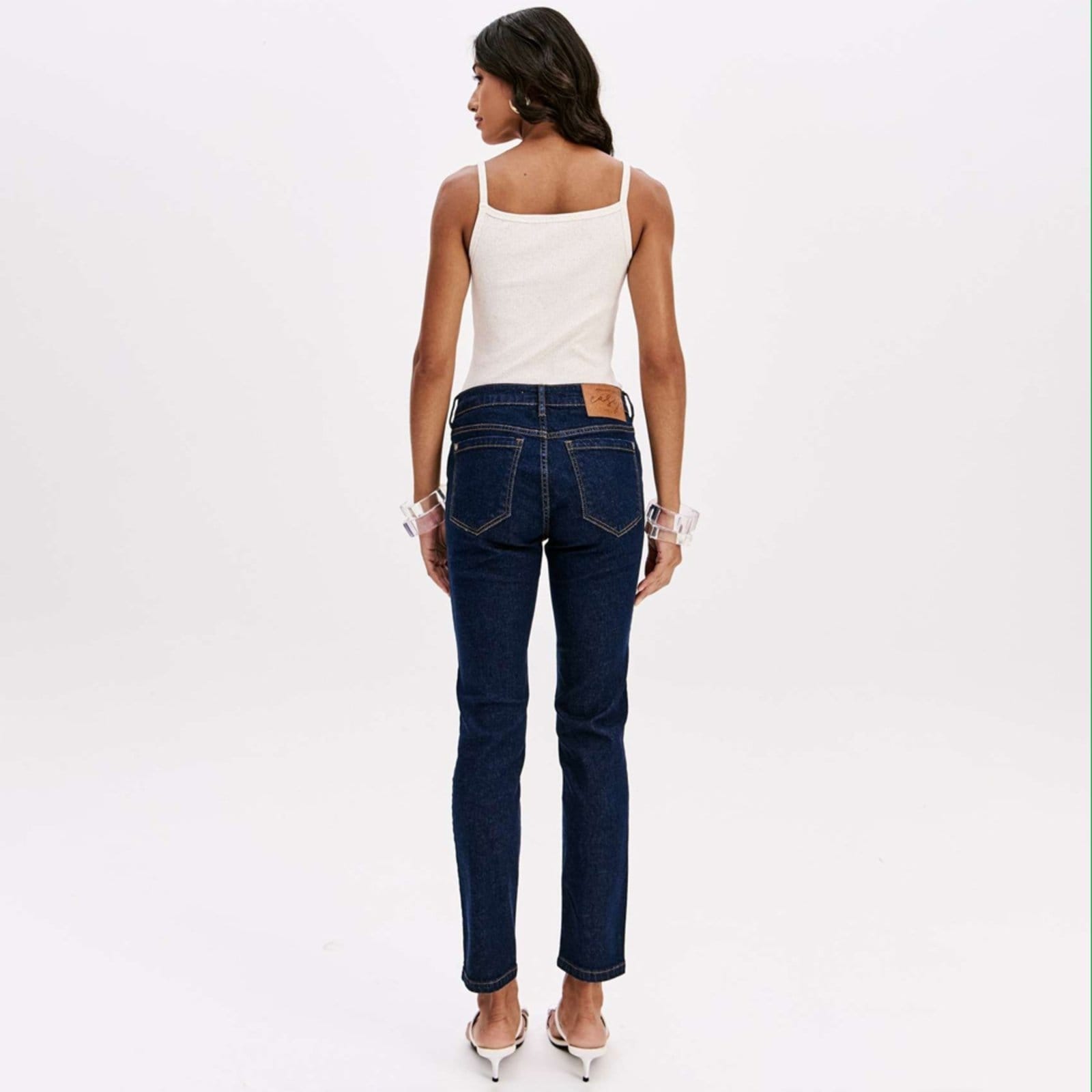 Vista 2 Calça Jeans Easy Lança Perfume Skin High Pr26 Feminino Easy Lança perfume azul