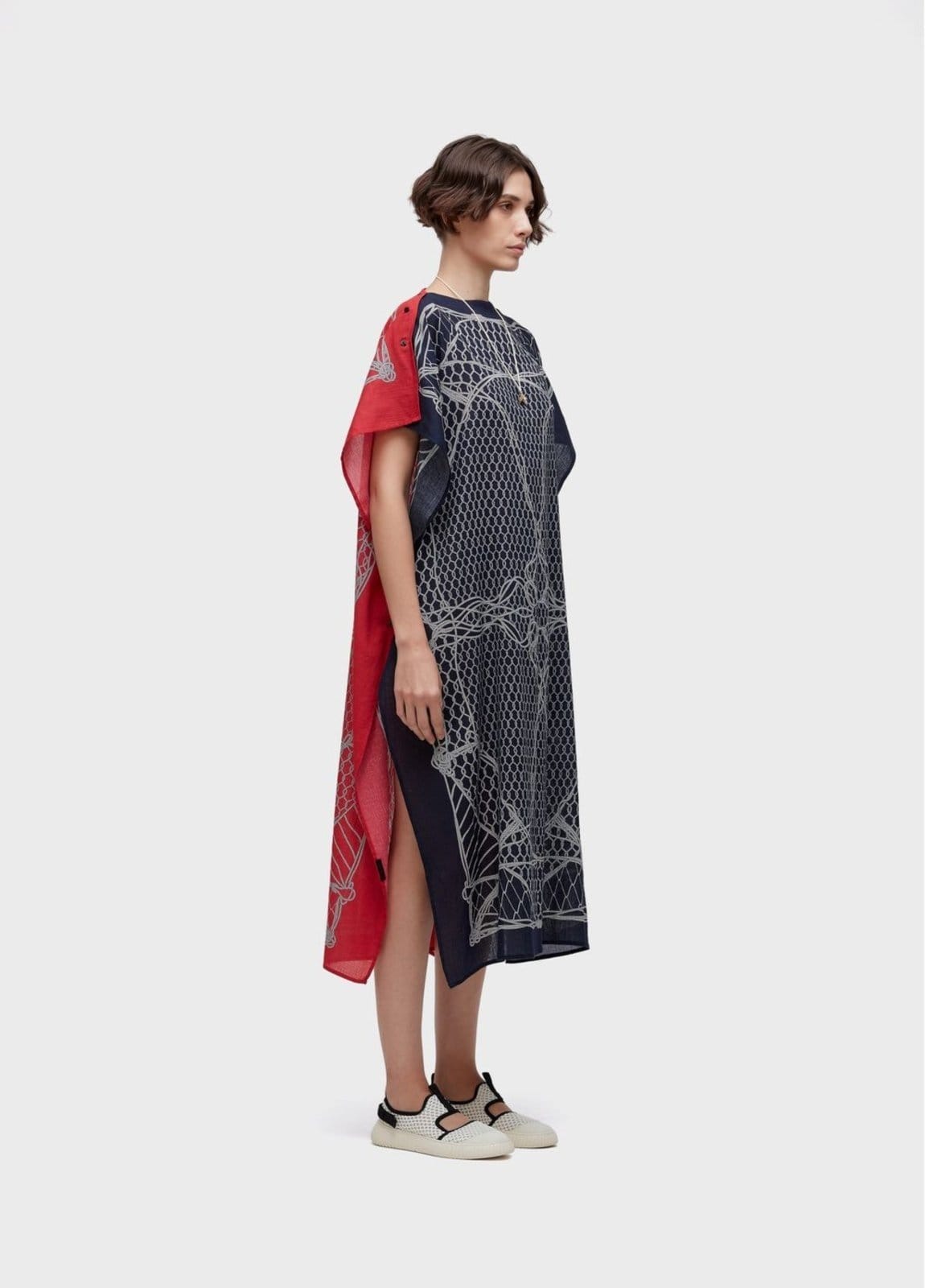 Vista 2 Vestido scarf knot Osklen vermelho