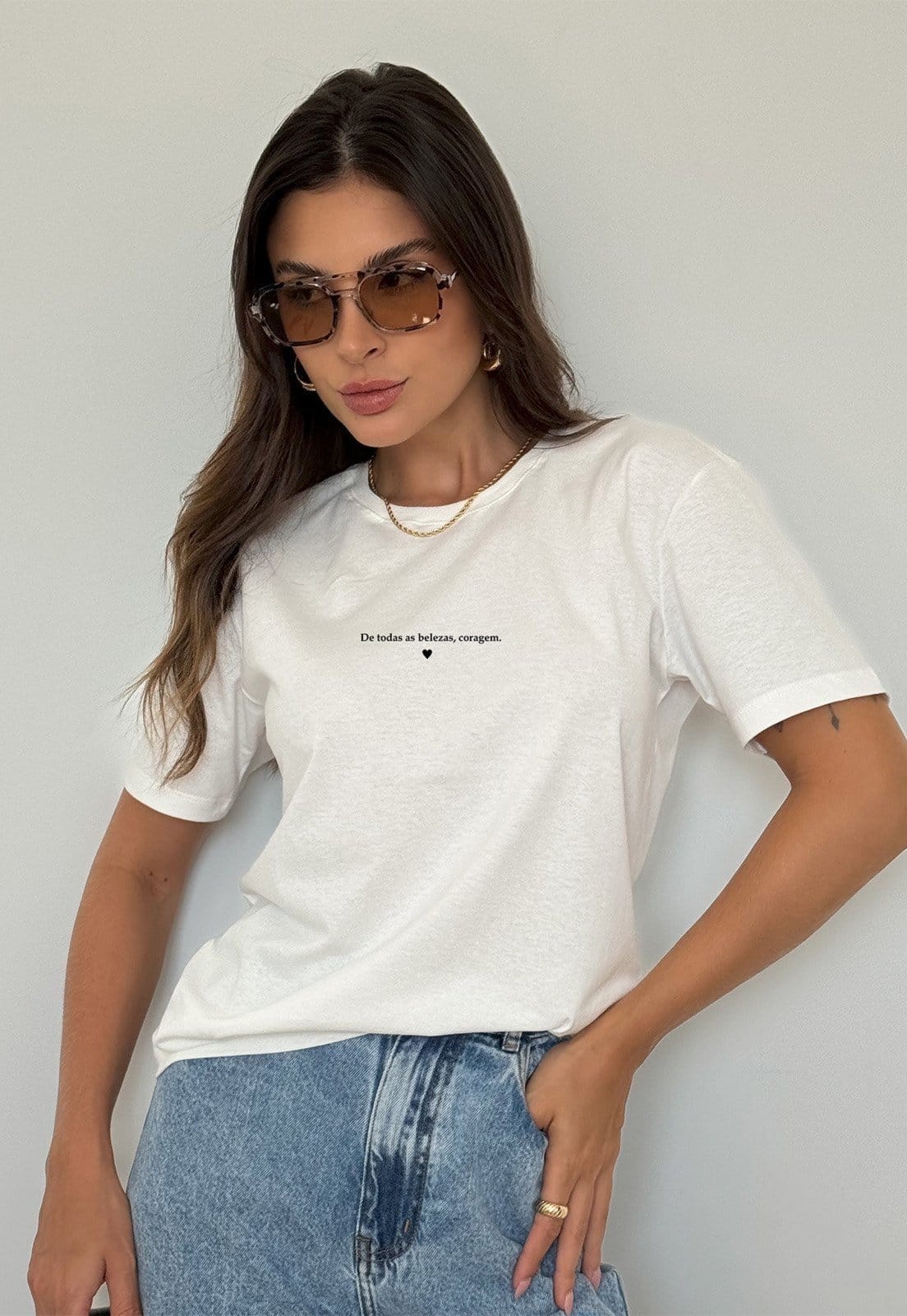 Vista principal Camiseta Cianitas Off Estampa De Todas As Belezas Cianitas off-white