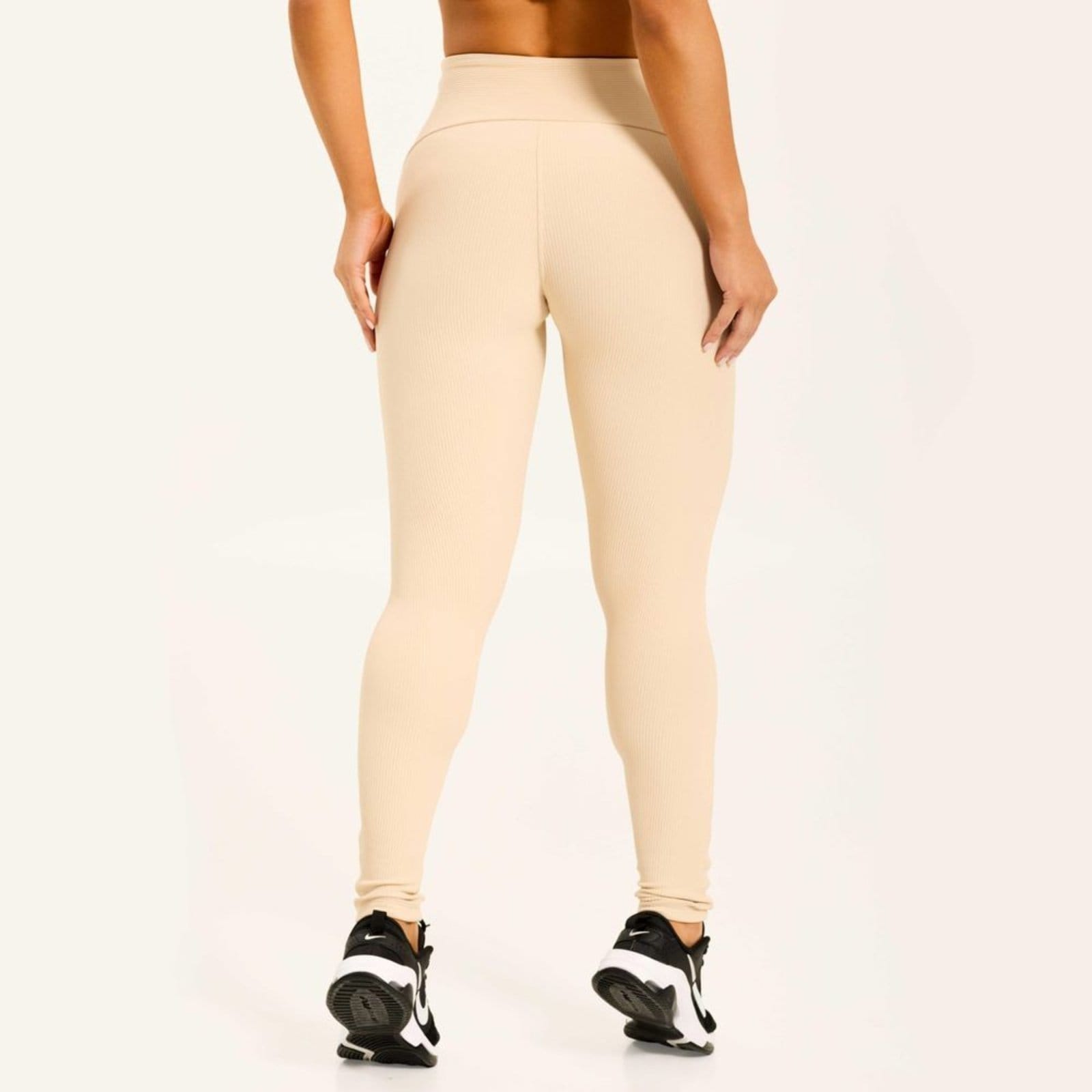 Vista 2 Ribbed Legging Bege Camélia Poliamida Donna Carioca off-white
