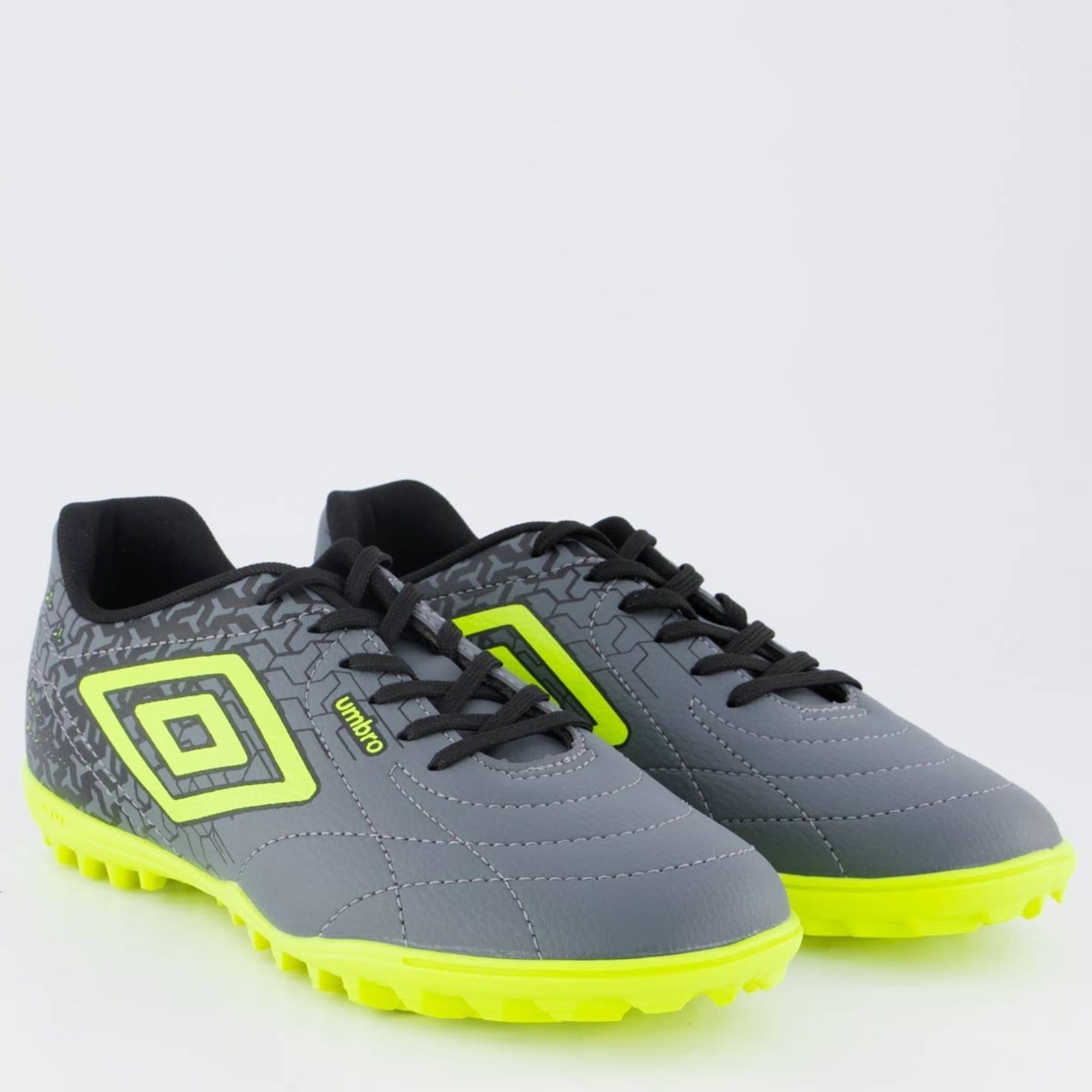 Vista 2 Chuteira Umbro Class Neo Society Cinza e Verde Umbro cinza verde