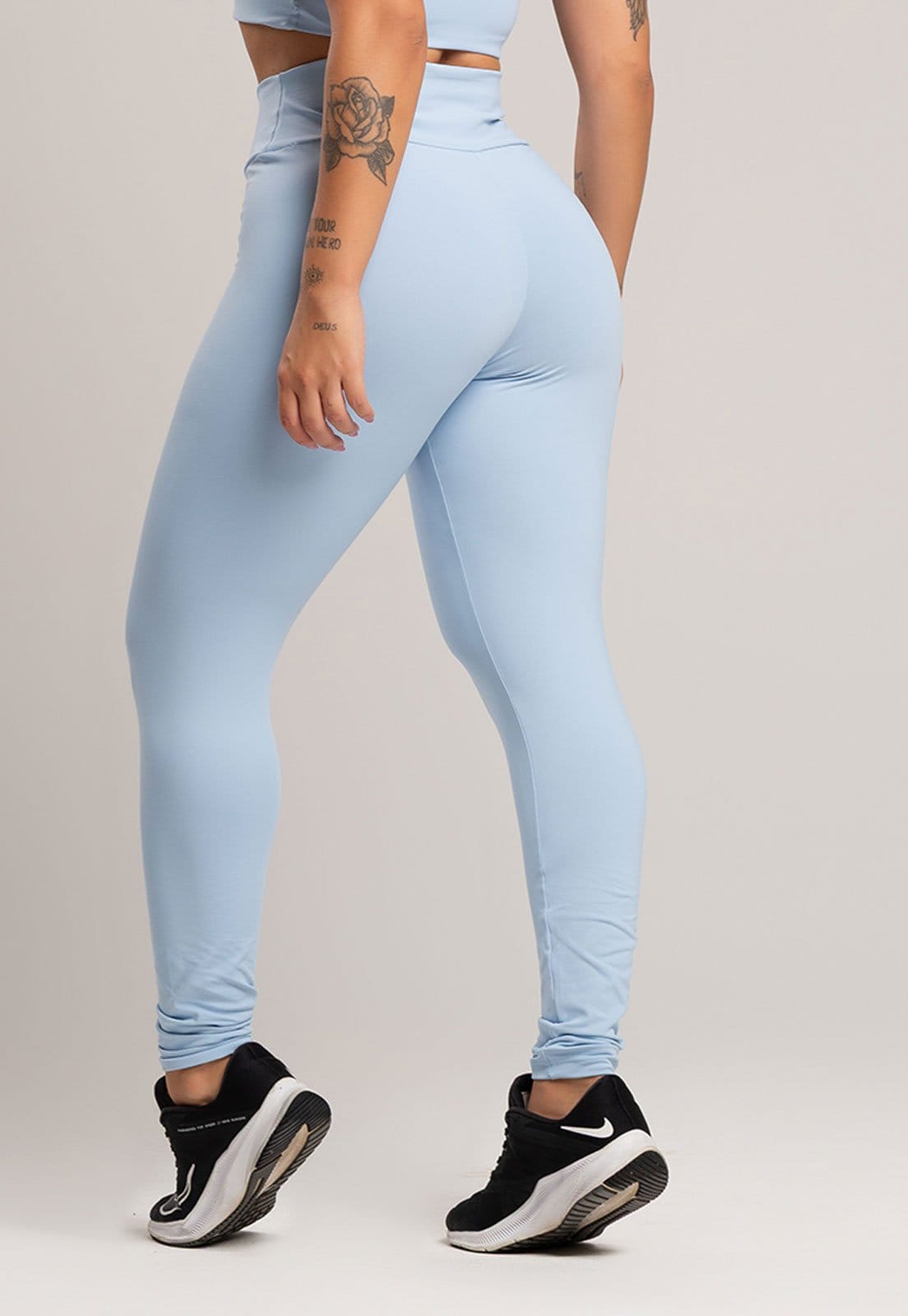 Vista 2 Calça MVB Modas Legging Cintura Alta Poliamida Céu Mvb Modas azul