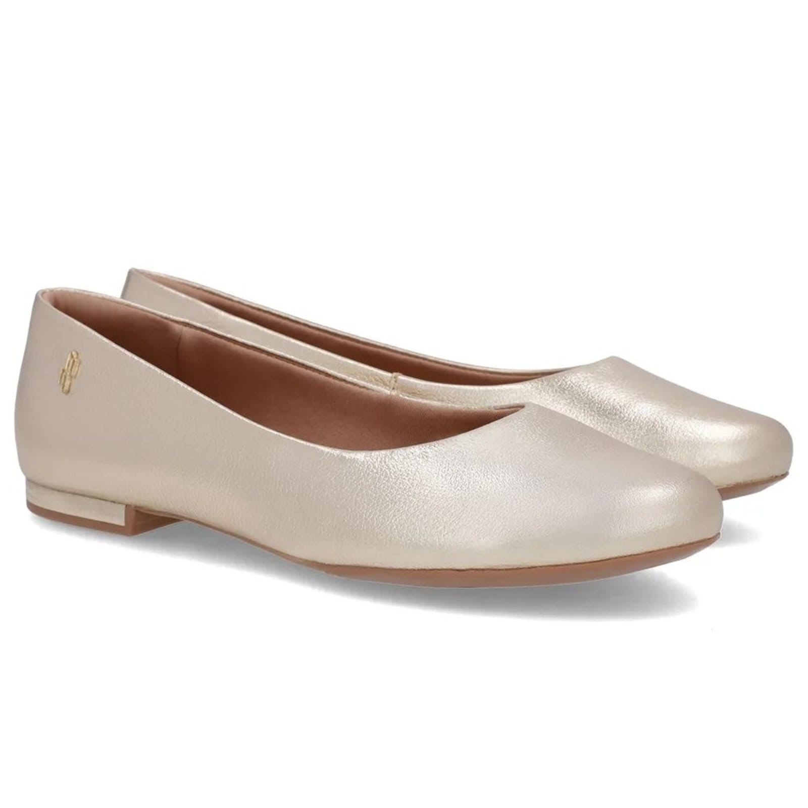 Vista 2 Sapatilha Feminina Couro Ouro Light Usaflex AE38021 Usaflex dourado