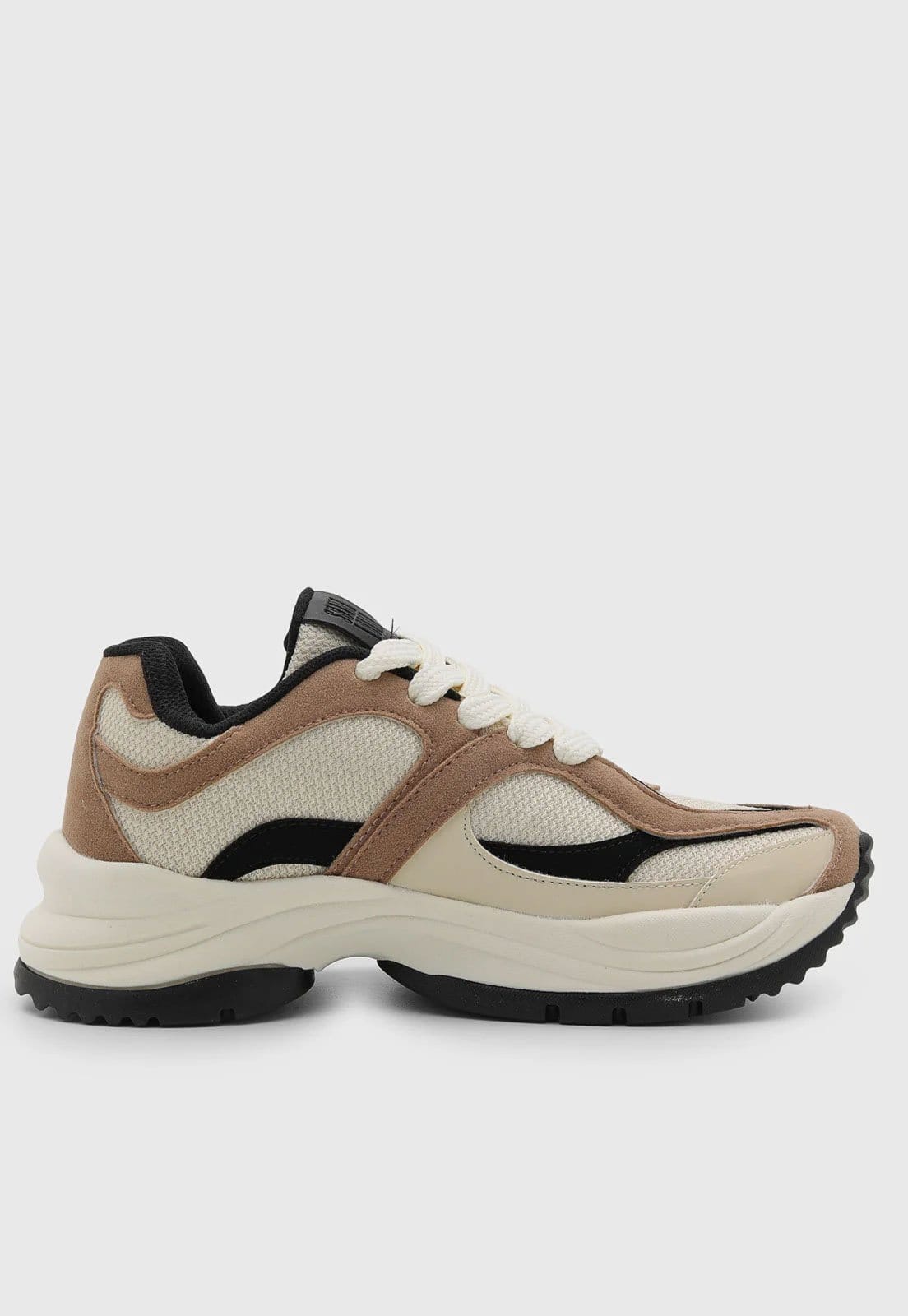 Vista 2 Tênis Feminino Santa Lolla Chunky Cadarço Bege/Off-White/Preto Santa Lolla bege white