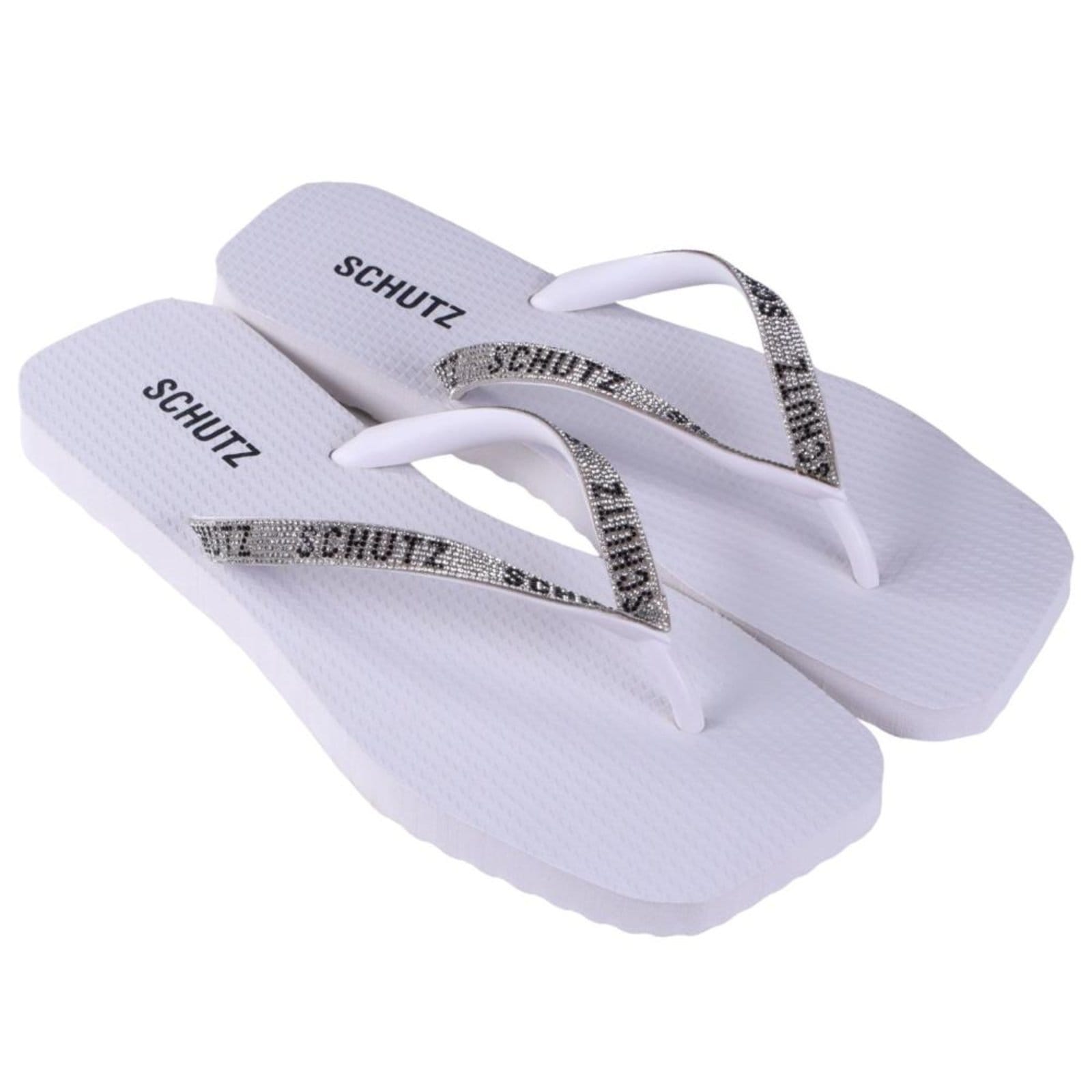 Vista 2 Chinelo Feminino Schutz Strass S22295001 White Incolor Schutz incolor white