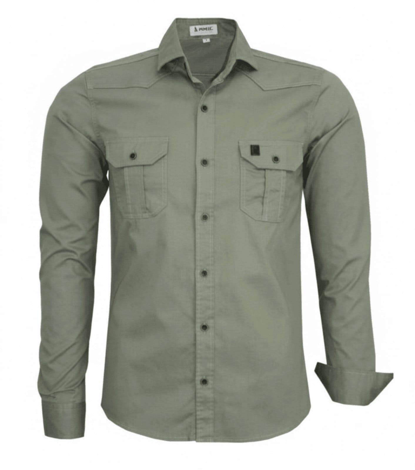 Camisa Estilo Militar Amil Scorpion Slim 2 Bolsos M/Longa Lançamento Luxo
