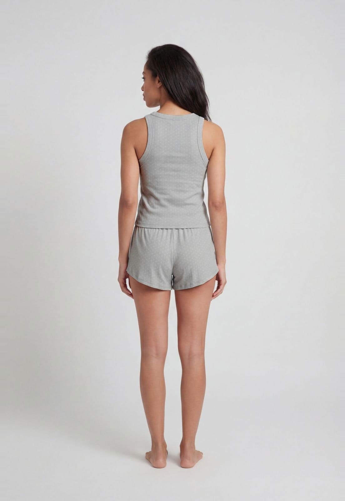 Vista 2 Conjunto Pijama Feminino Hering Decote Redondo Hering cinza