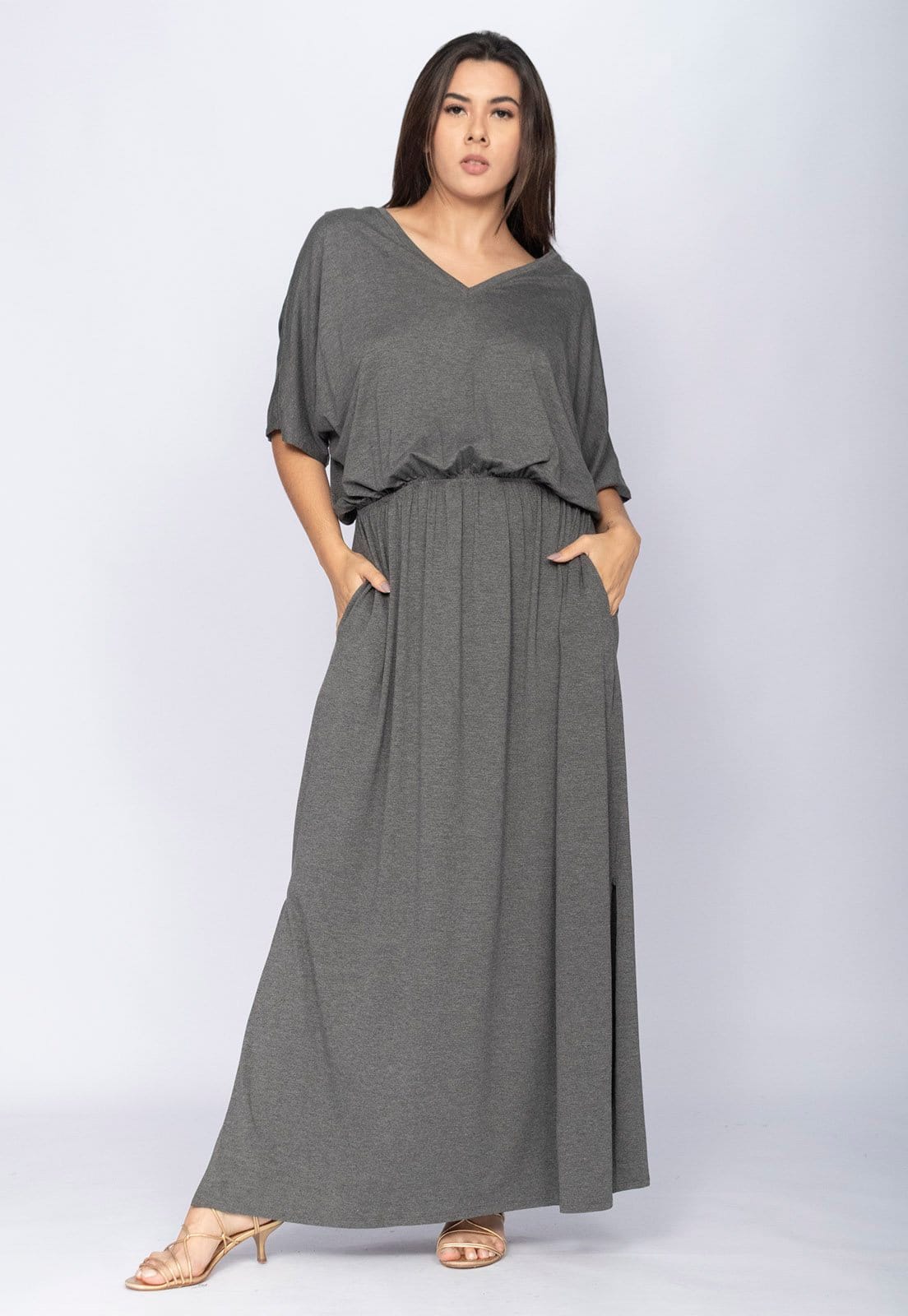 Vestido CabanaFree Longo Plus Malha Mescla