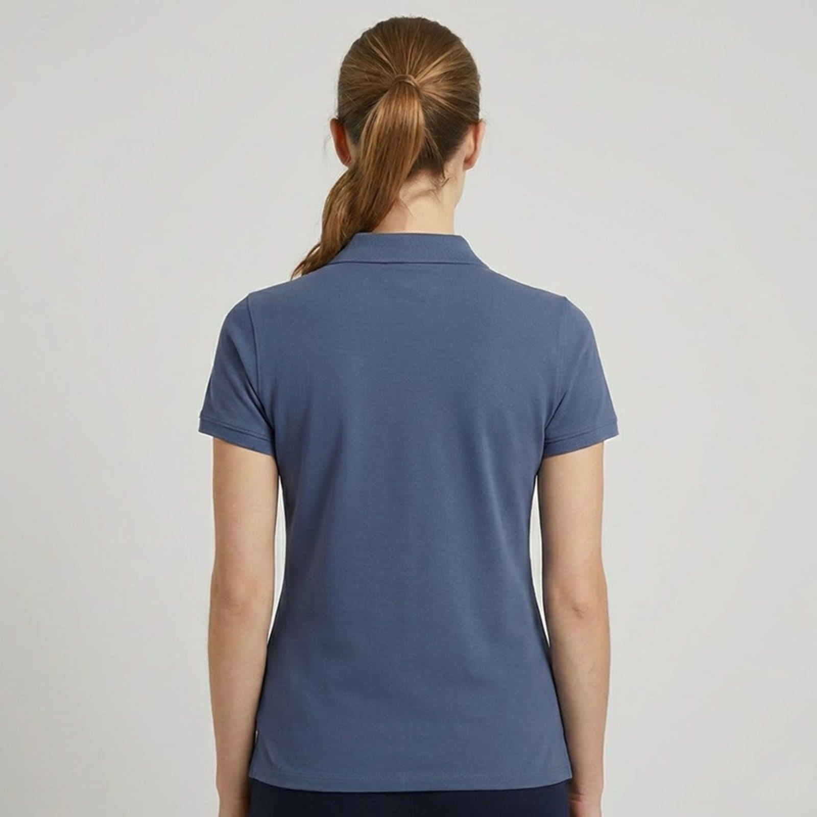 Vista 2 Camisa Polo Dudalina Dec V Pima Touch Ou26 Feminino Dudalina azul