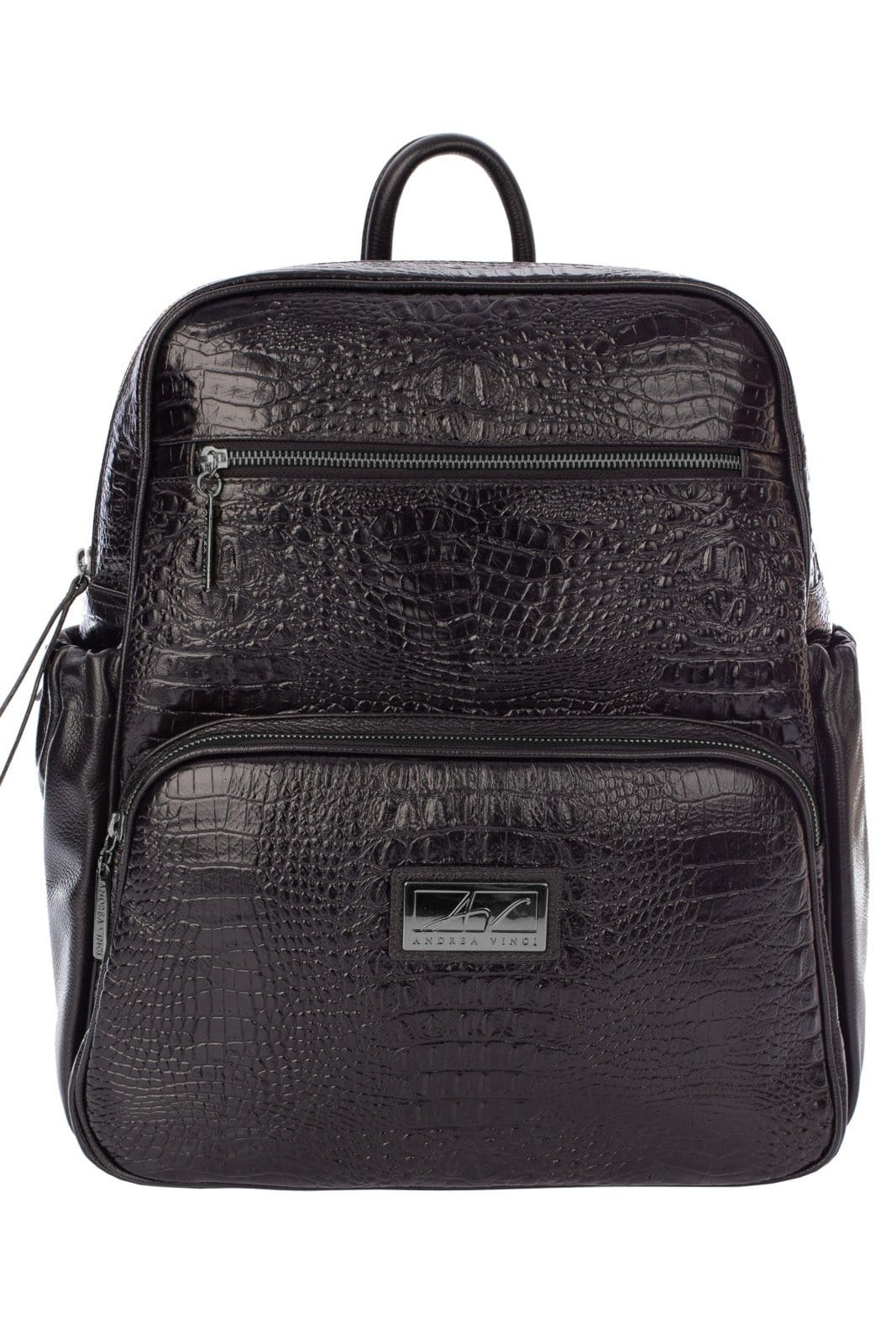 Mochila grande de couro croco metais grafite Zooey