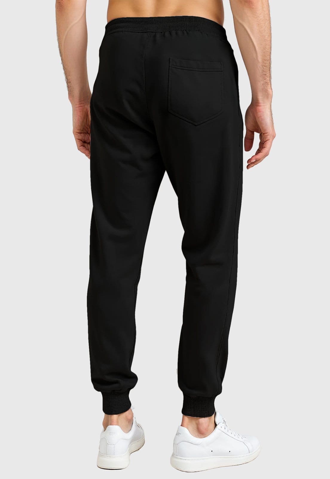 Vista 2 Calça Moletom Slim Masculina com Bolso Traseiro Conforto e Estilo Benellys preto