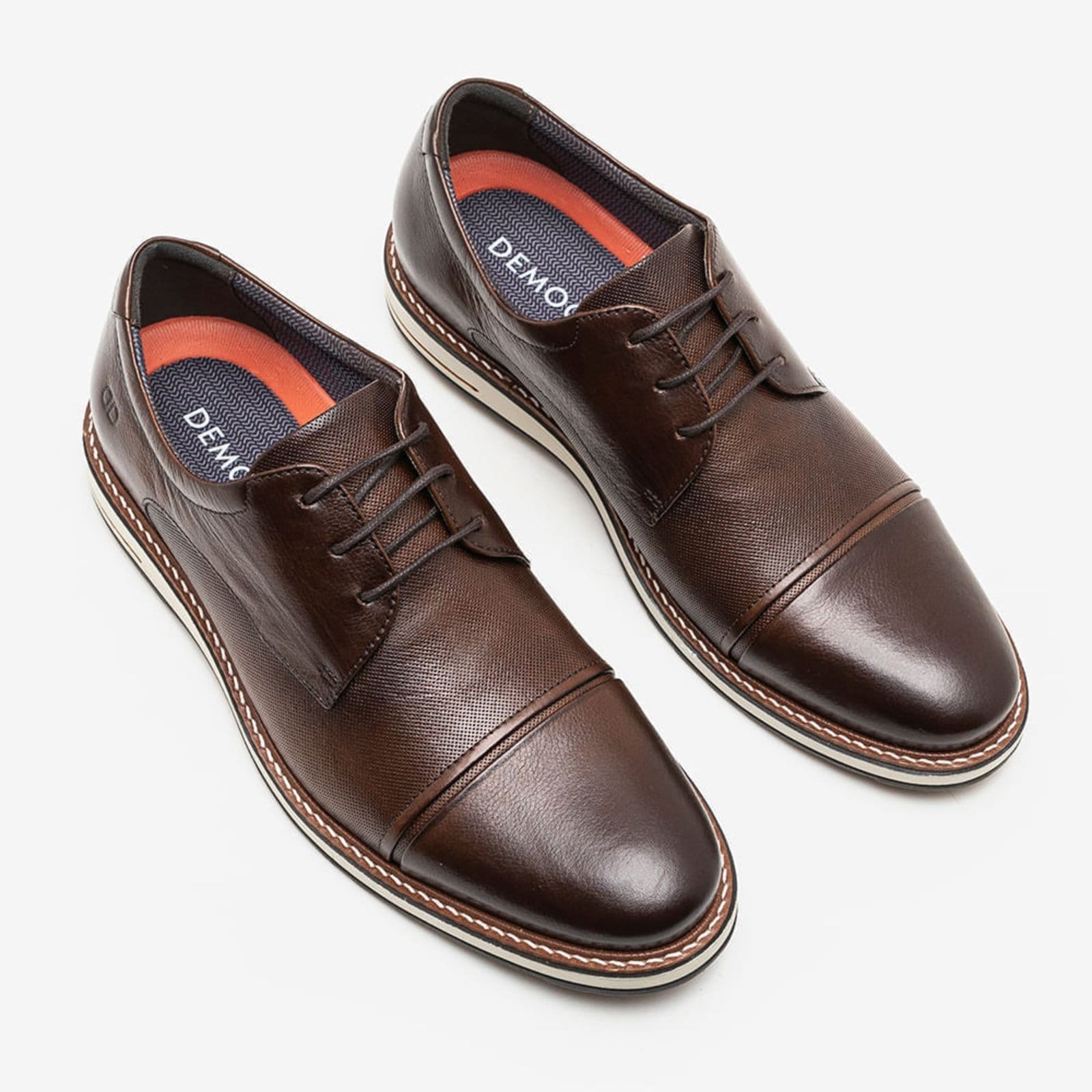 Vista 2 sapato social Democrata sapato social com cadarço DEMOCRATA marrom