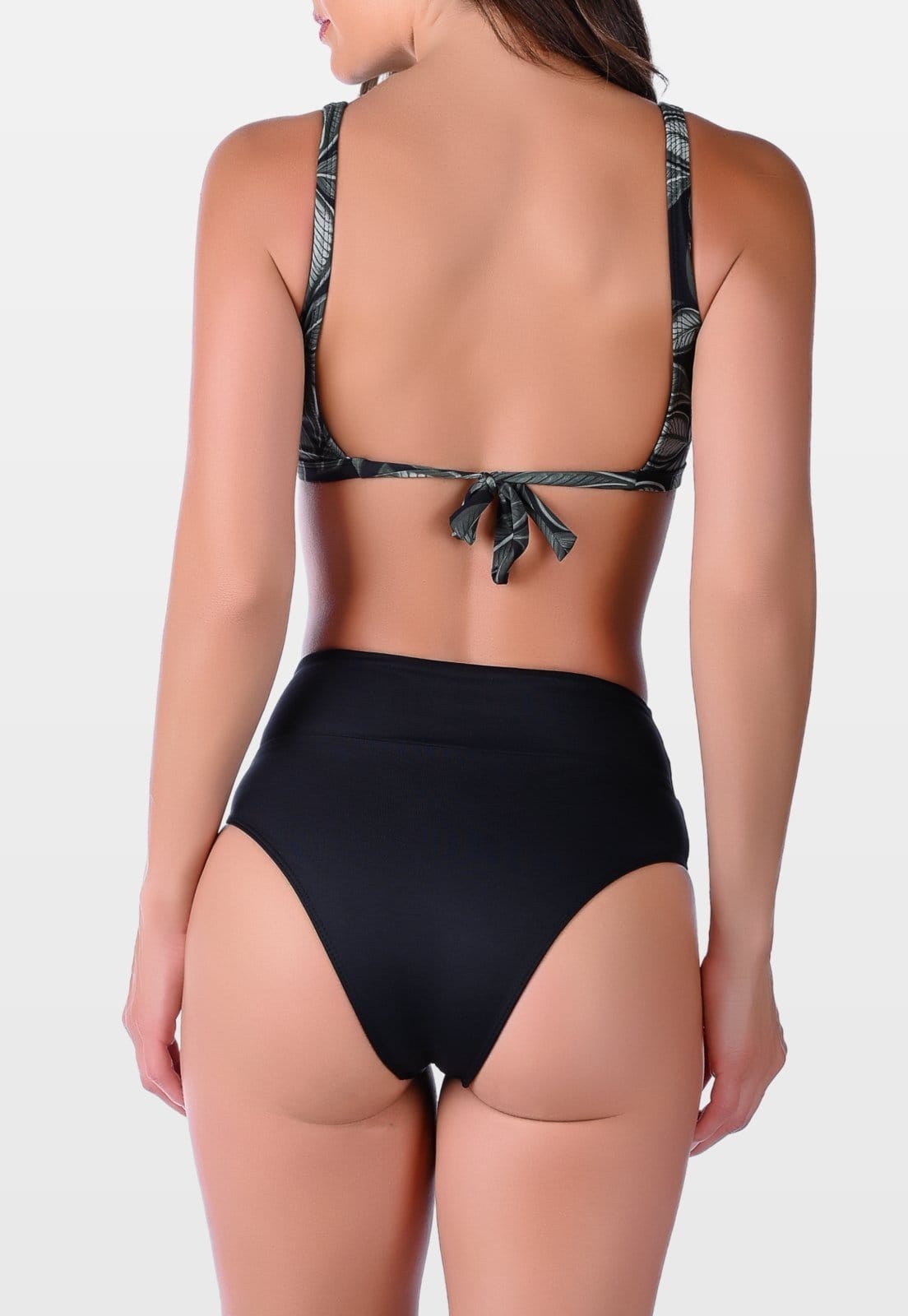 Vista 2 Biquíni Summer Soul Regata Sem Bojo Hot Pants Folhagem Verde Summer Soul preto verde