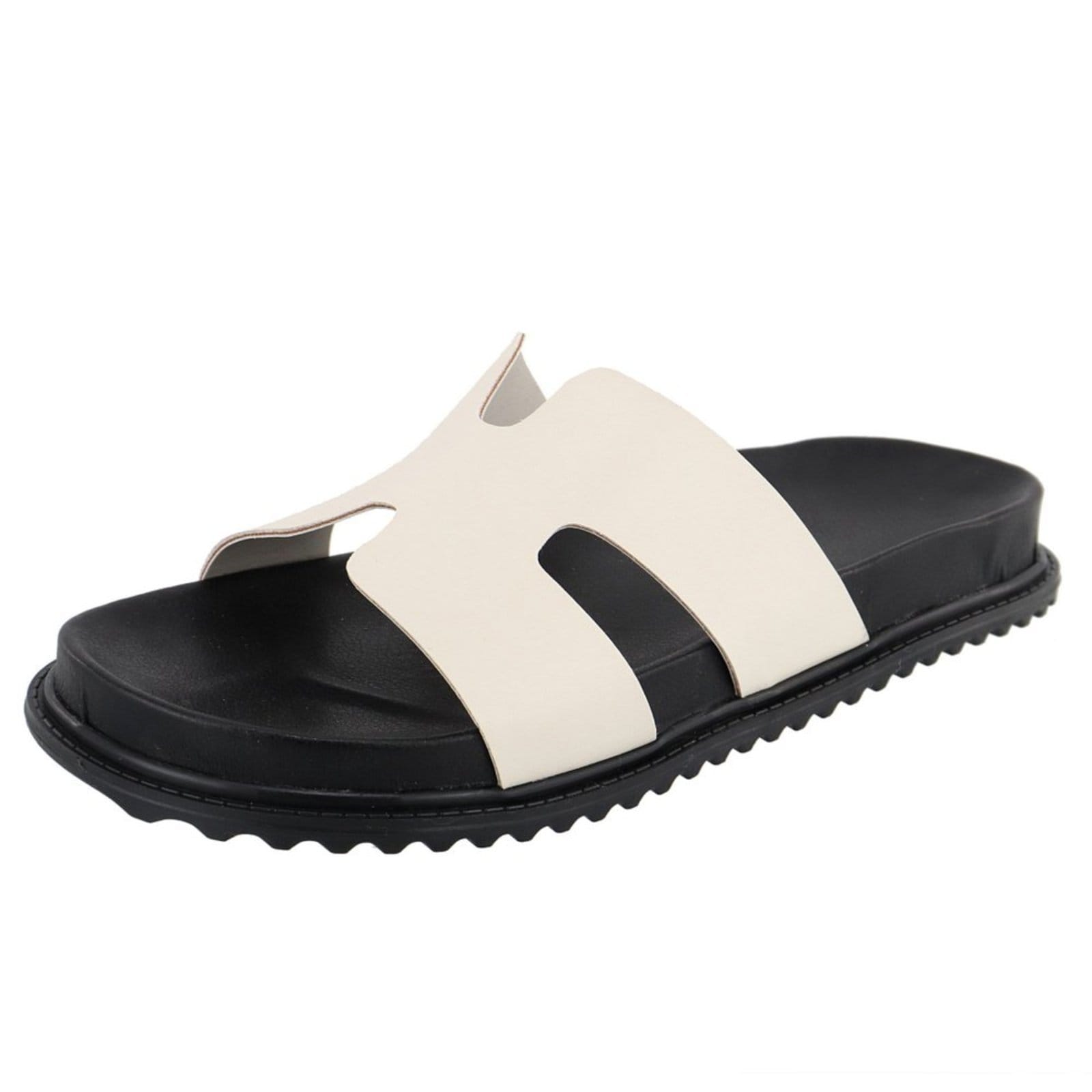 Papete Rasteira Feminina Paula B Em H Palmilha Confort Off White