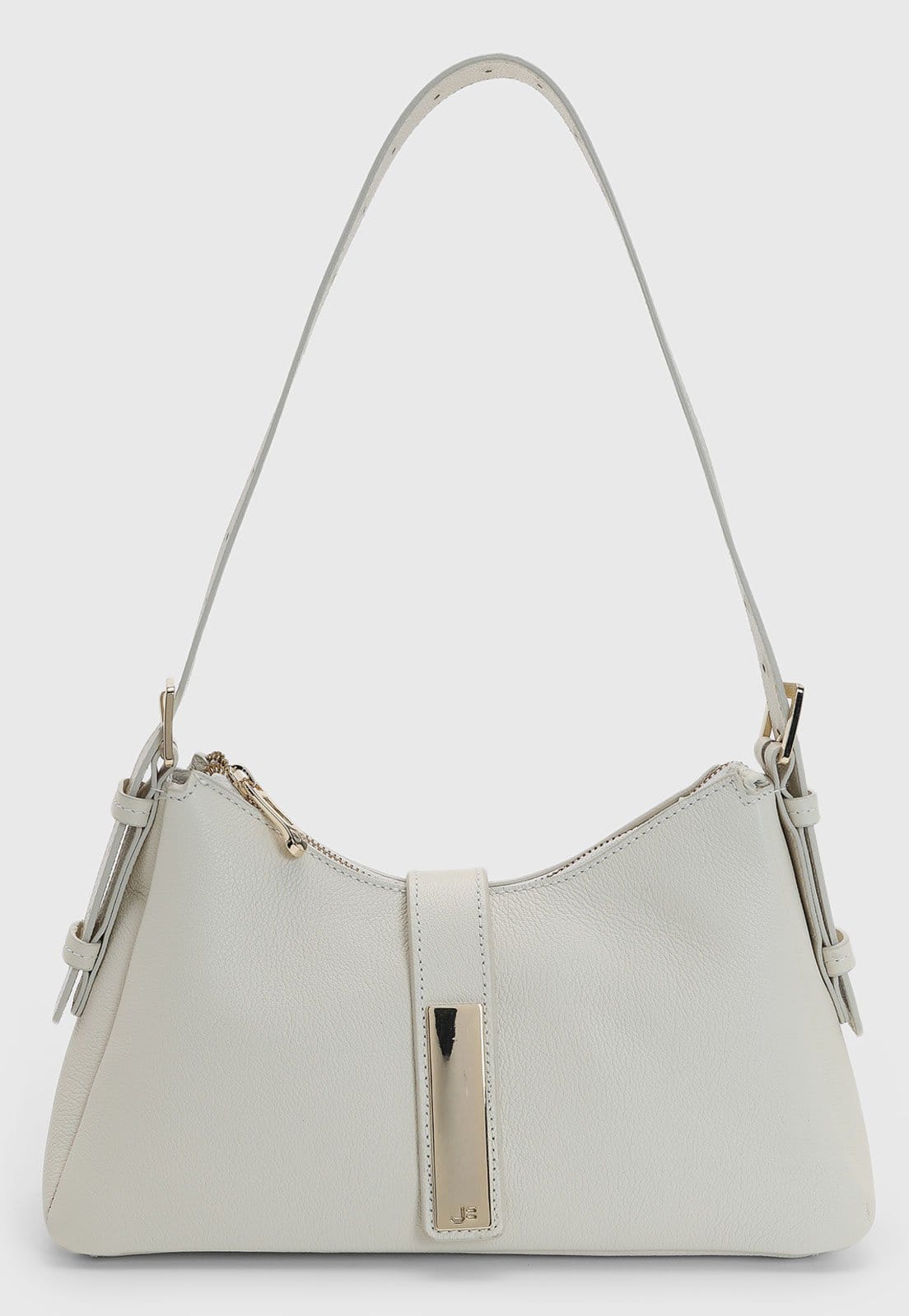 Bolsa Feminina Jorge Bischoff Detalhe Metálico Dourado Branca