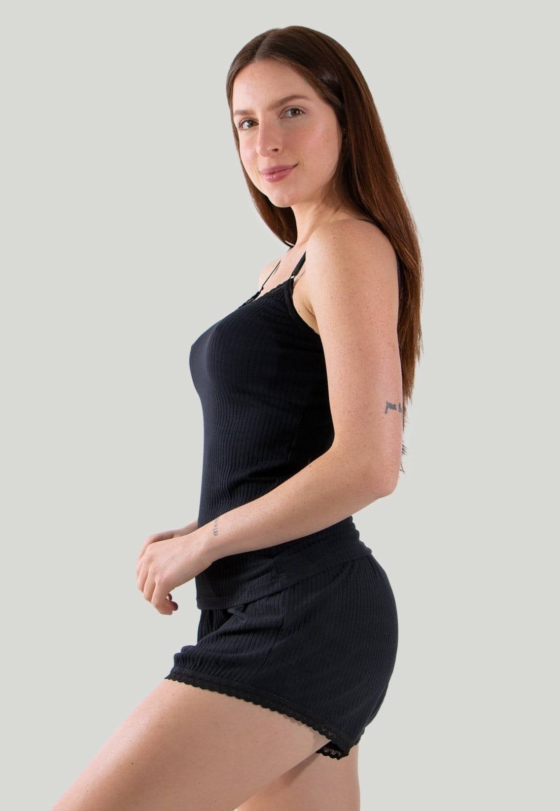 Babydoll em Ribana Canelada Feminino Roupa de Dormir Linha Noite - 2