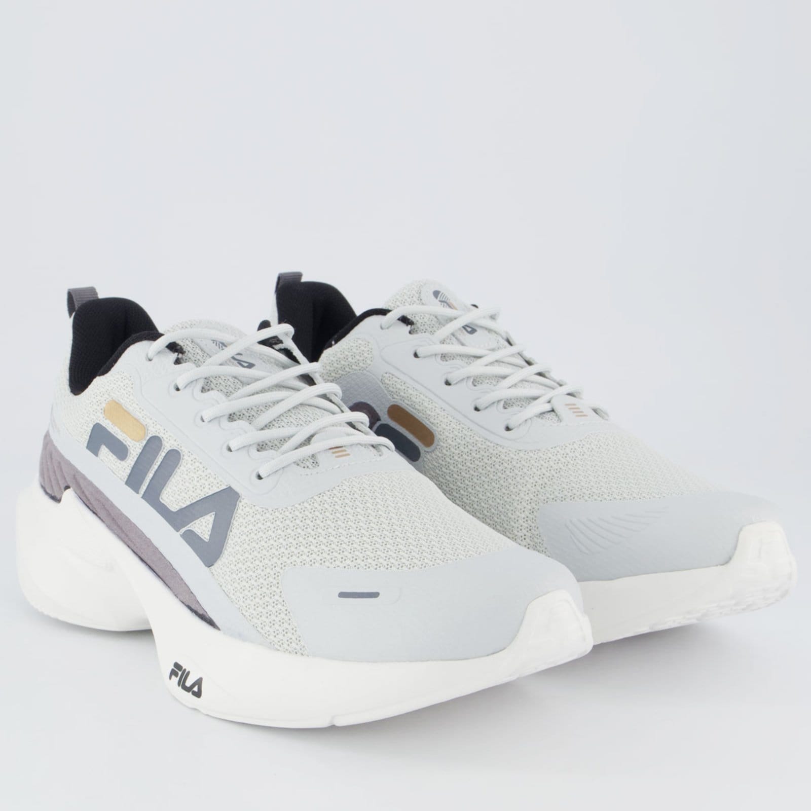 Vista 2 Tenis Fila Progress Lite e Grafite Fila cinza