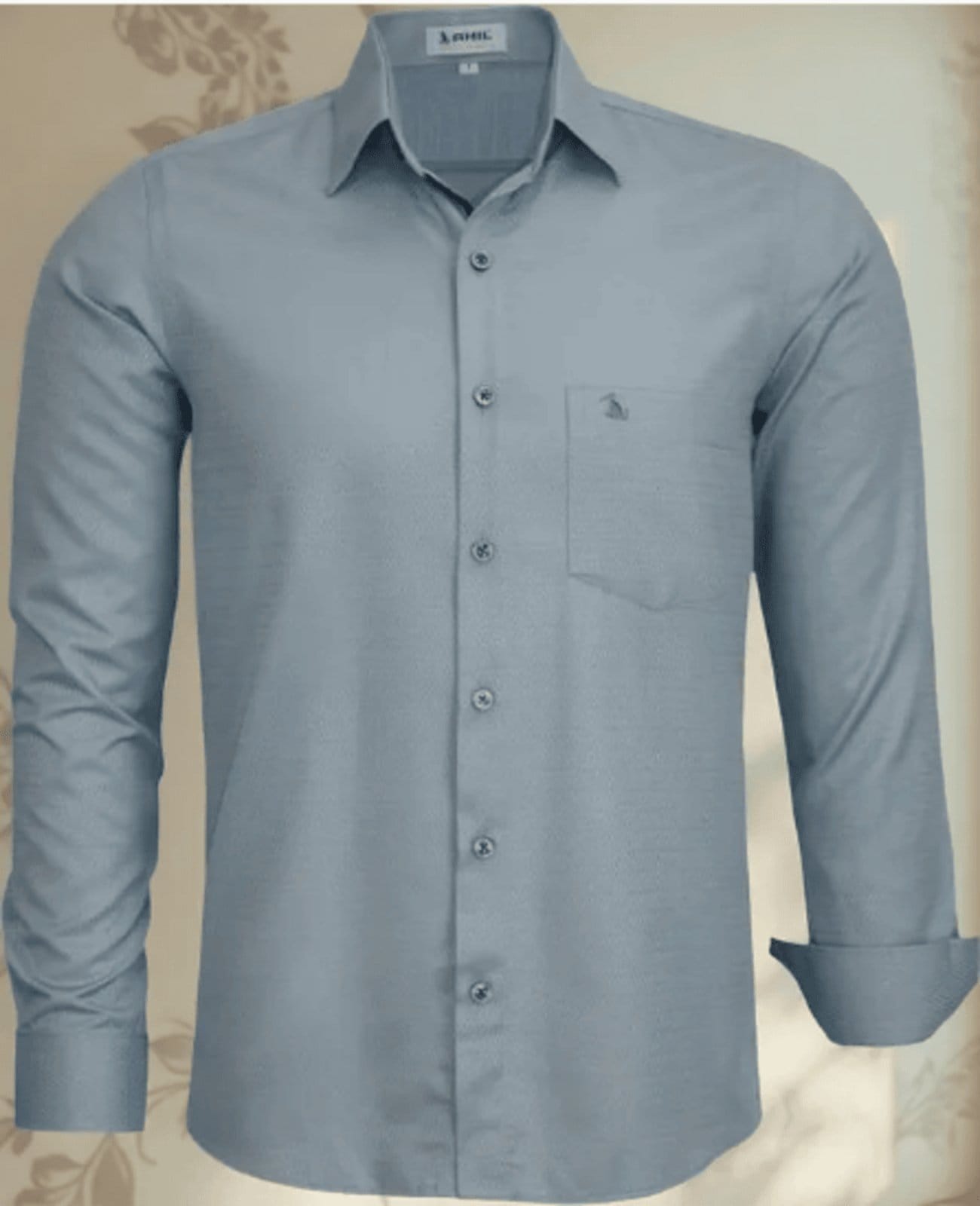 Camisa Social Amil Comfort Clear Macia Fácil de Passar Manga Longa Luxo Cinza