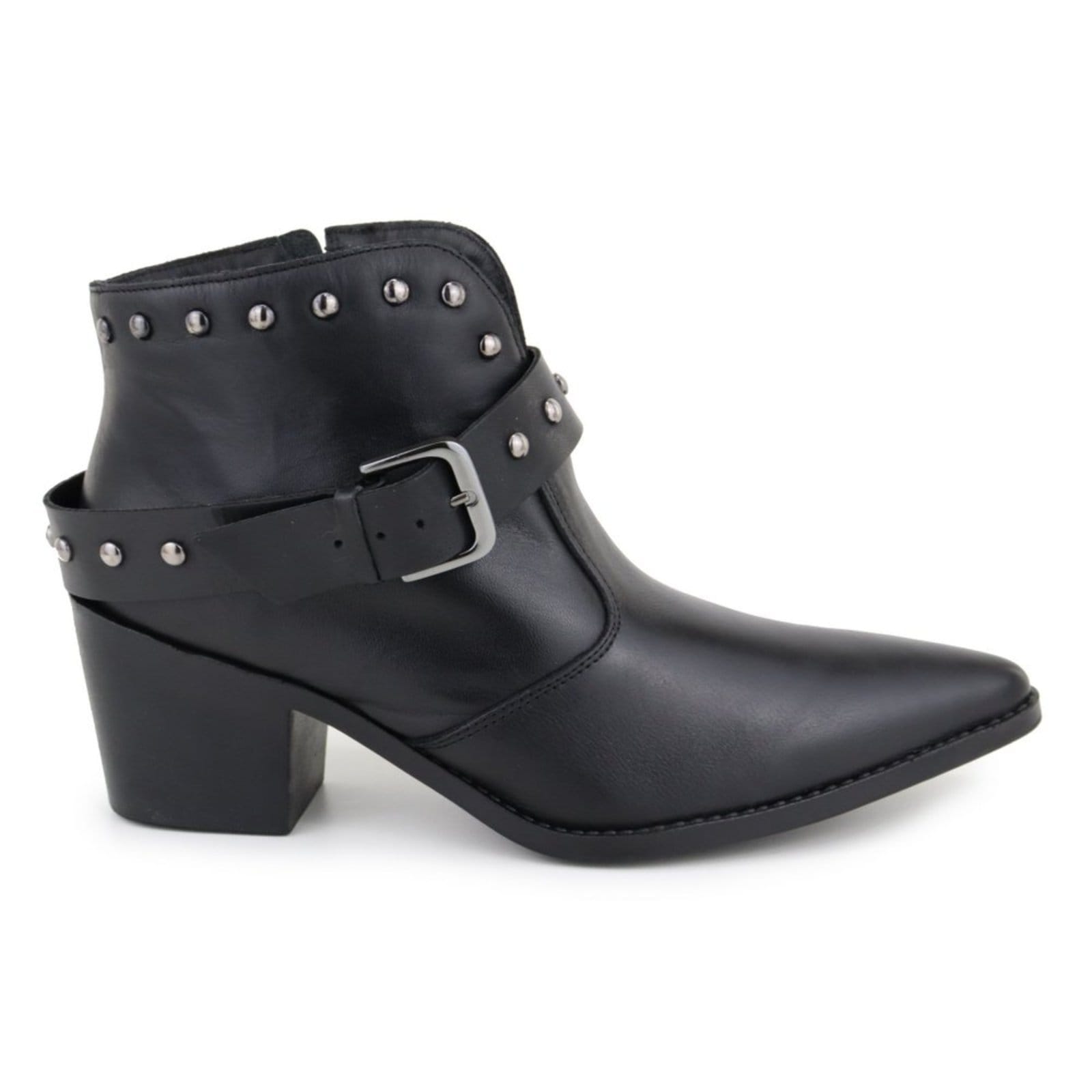 Vista 2 Bota Texana Em Couro Western Country Bico Fino Cravo Fivela Feminina Maria Paula MARIA PAULA preto