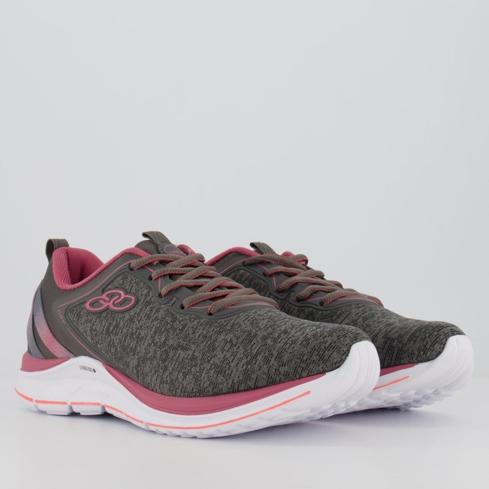 Vista 2 Tênis Olympikus Day Feminino Chumbo e Rosa OLYMPIKUS cinza rosa
