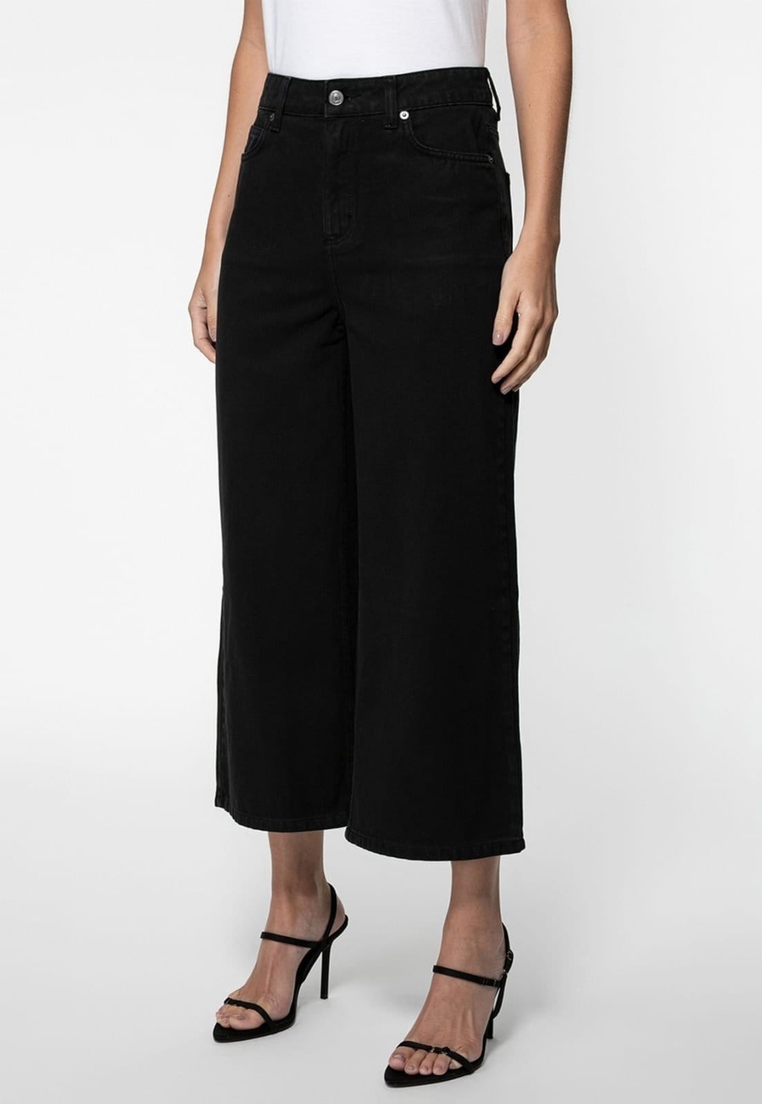 Calça Sarja Guess Wide Leg Cropped