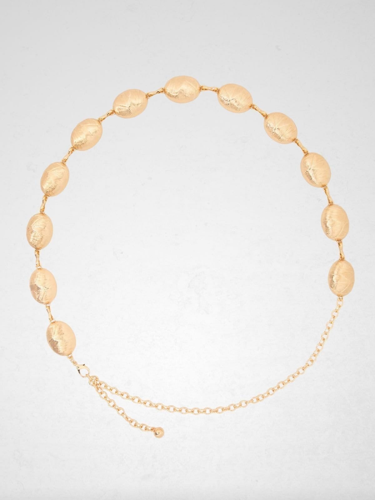 Vista principal Cinto Via Lessa Marrocos Corrente Oval Texturizada Via Lessa dourado