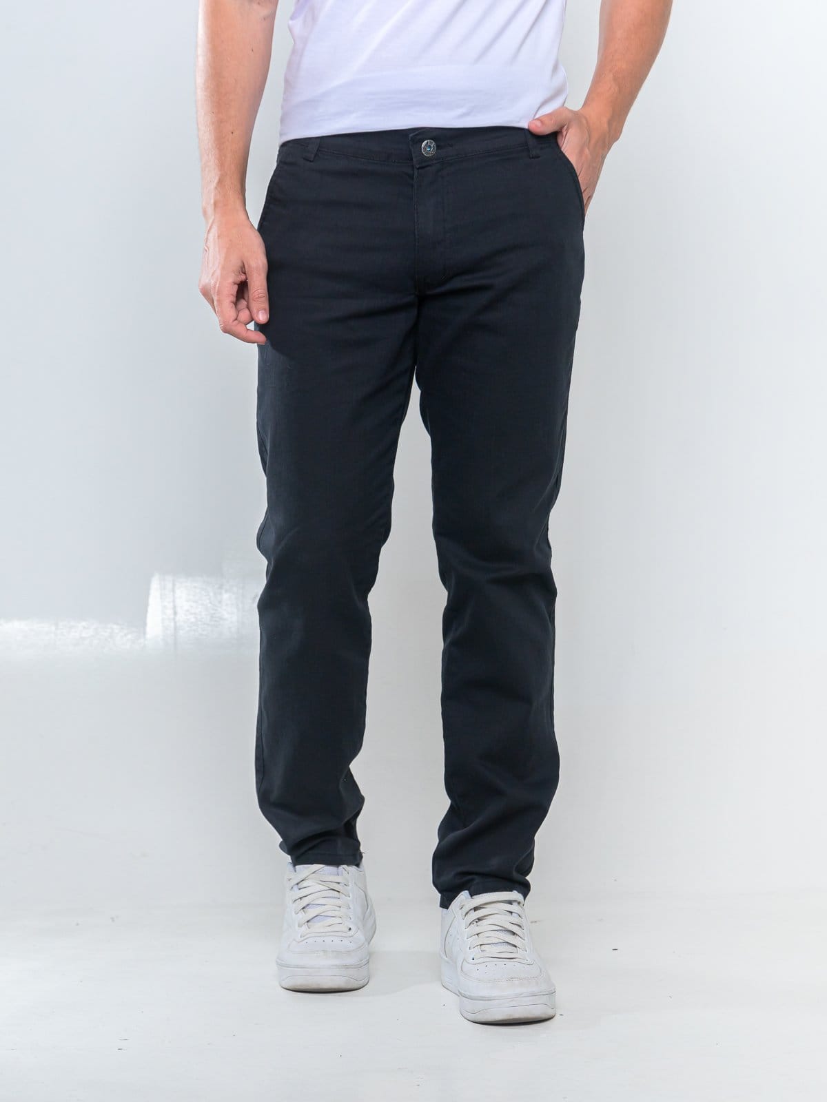 Calça Sarja Masculina Kovali Casual Premium Com Elastano Confortável Bolso-Faca Preta