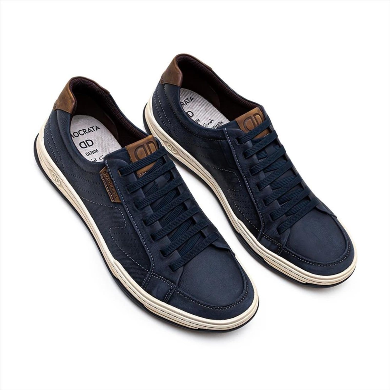Vista 2 Sapatênis De Couro Democrata Denim Jay Elástico 151401 DEMOCRATA azul marinho denim