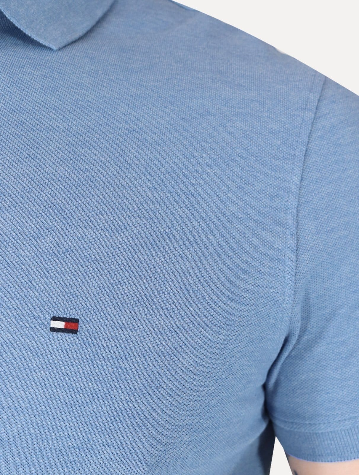 Vista 2 Polo Tommy Hilfiger Masculina Regular Piquet 1985 Spell Tommy Hilfiger azul