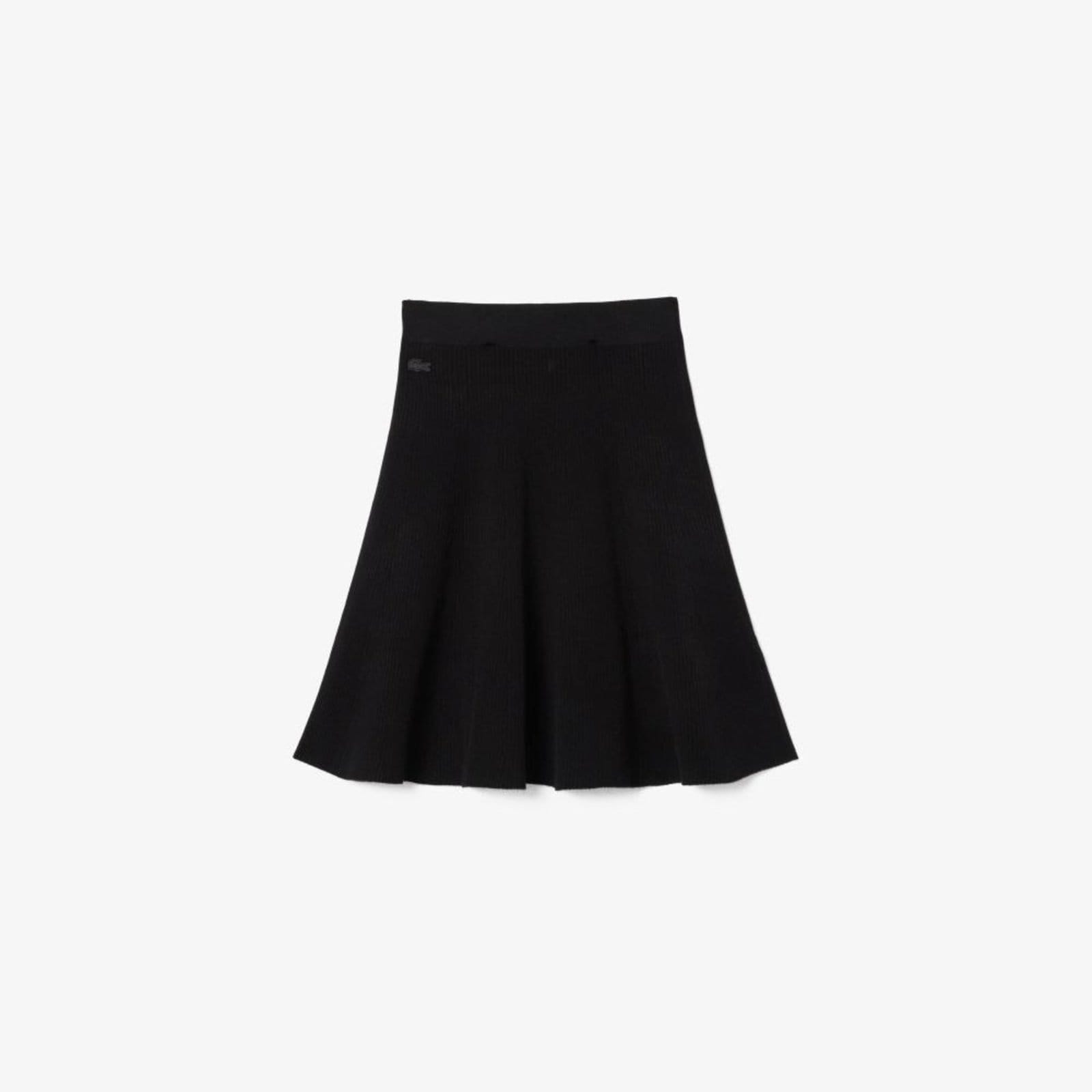 Saia boca-de-sino de malha canelada 3D