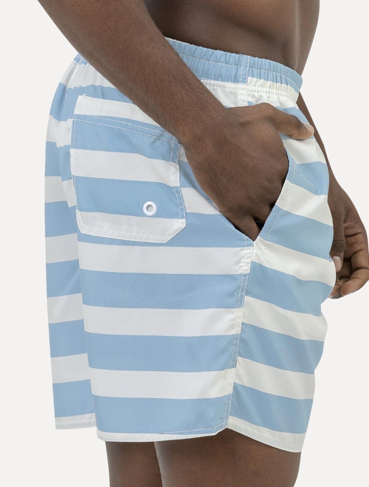 Vista 2 Short King & Joe Masculina Nylon Listrado Claro King & Joe azul