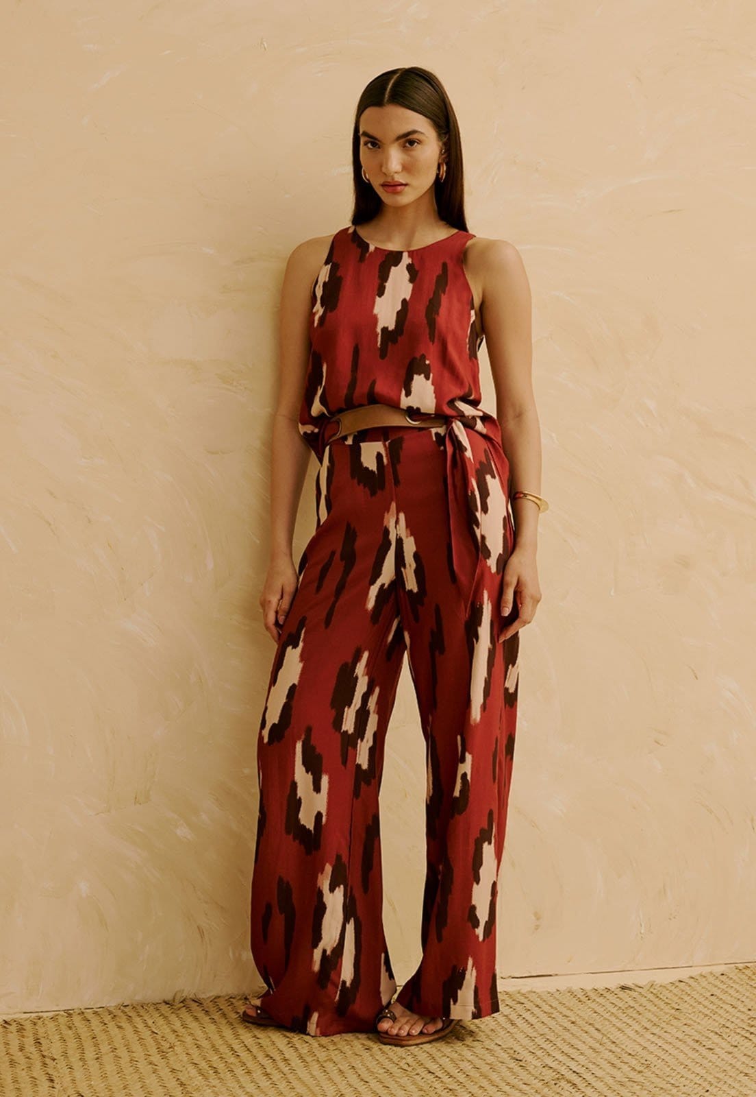 Calça Elástico Cós Costas Estampada Chimu