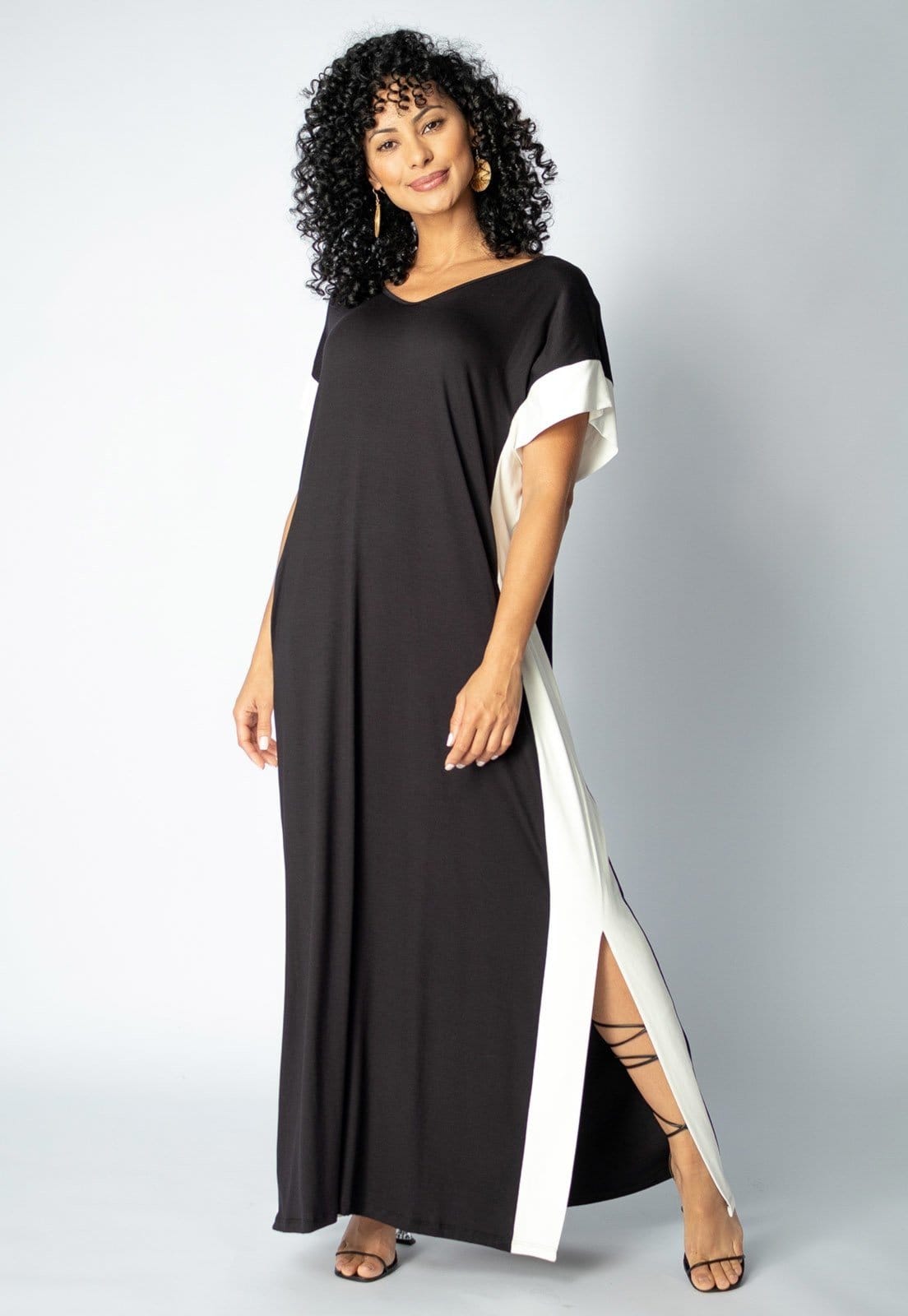 Vestido Bicolor Nheengatu Malha e