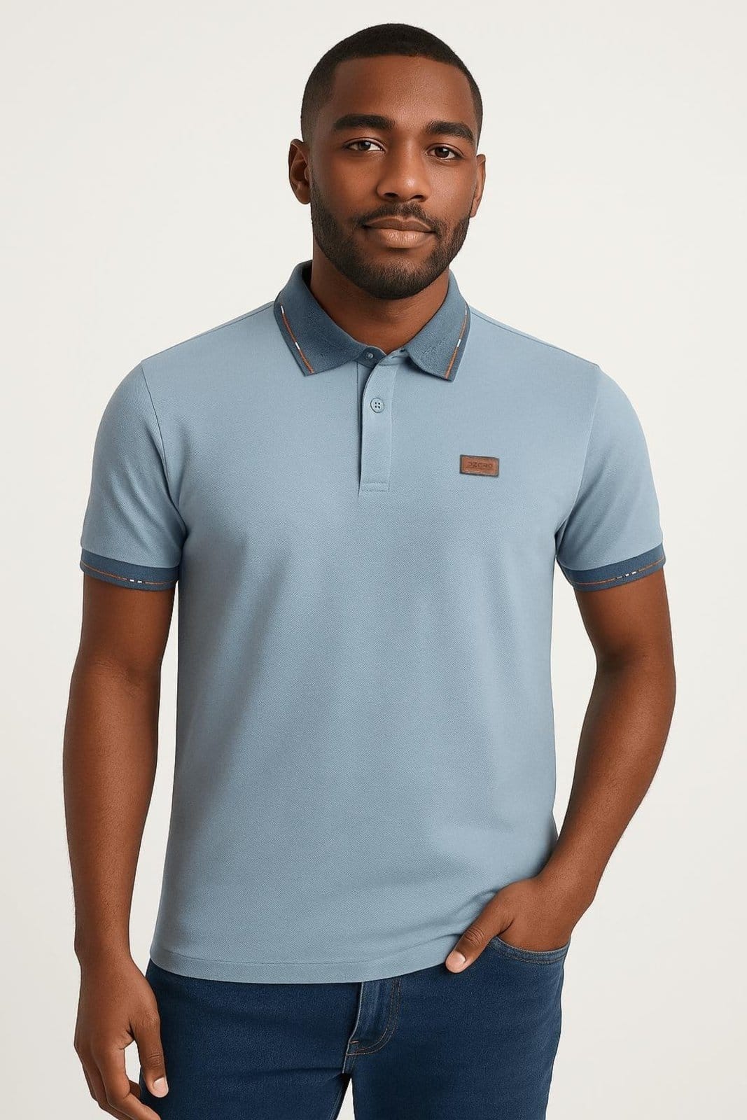 Polo Piquet Gola Trabalhada Masculina