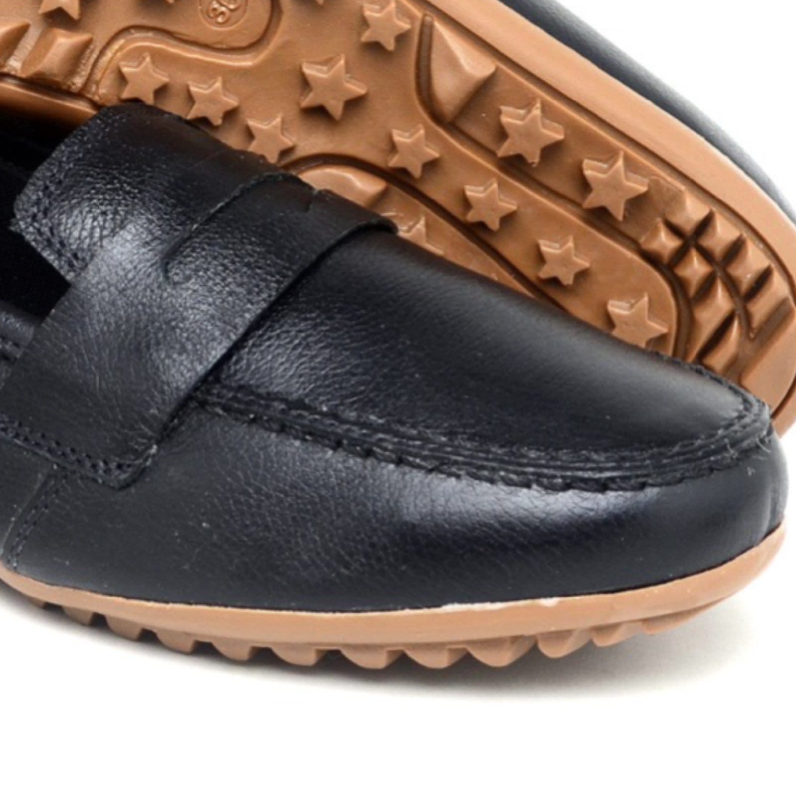 Vista 2 Mocassim Coleção Paola Ferrara - Couro - Todo Forrado 2025 - Cod200 diRavena preto