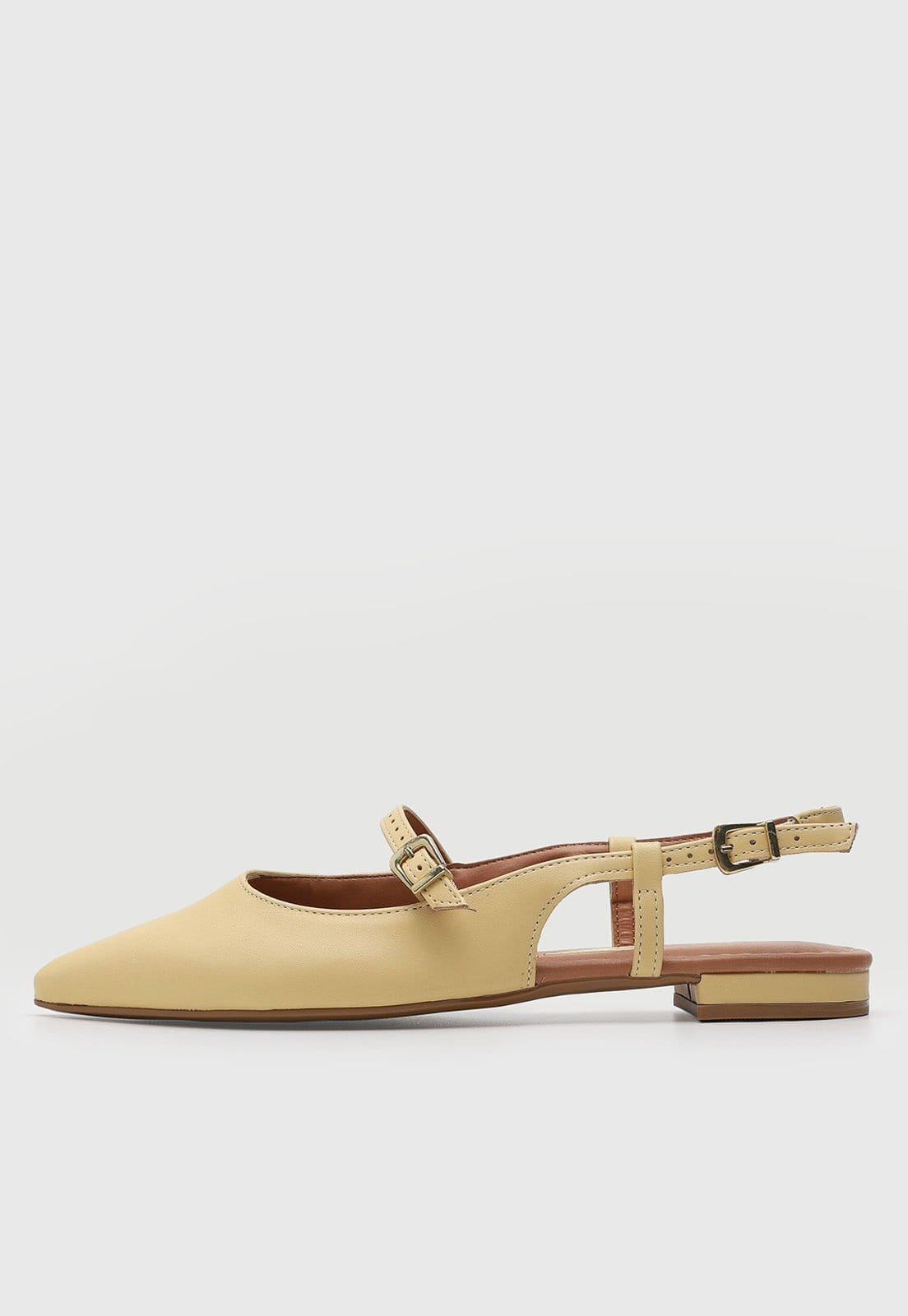 Vista principal Sapatilha Feminina Vizzano Bico Fino Ajuste Fivela Amarela VIZZANO amarelo