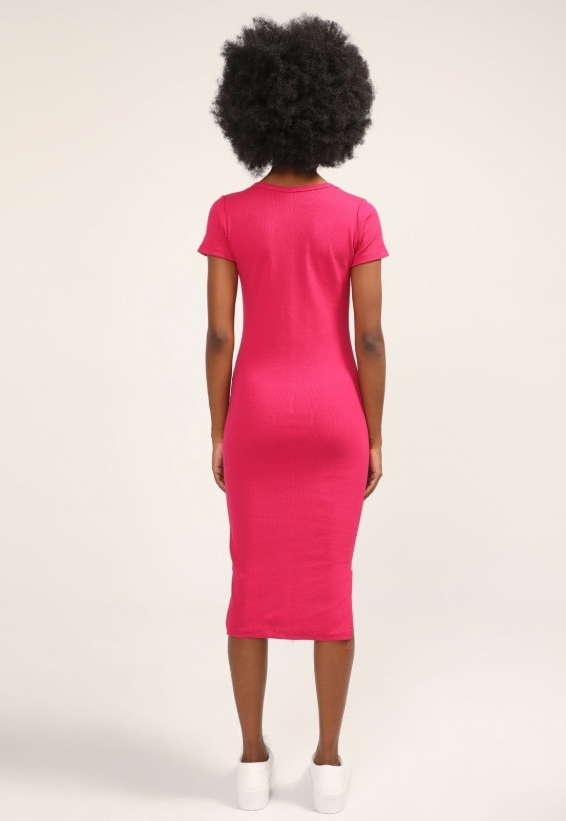 Vista 2 Vestido Midi D Bell Outlet Fashion Longo Fenda D BELL OUTLET FASHION rosa