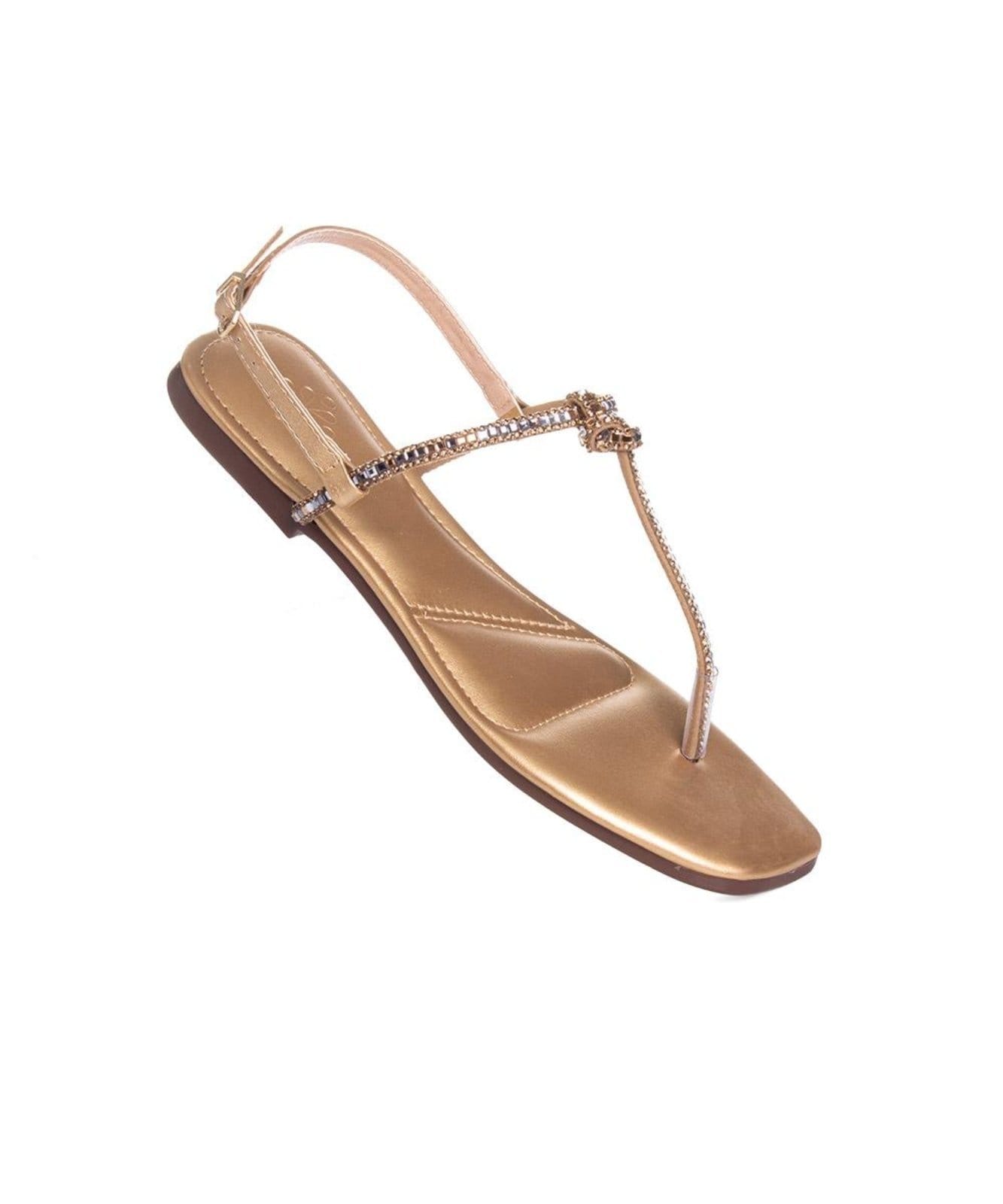 Vista 2 Sandália Rasteira Pixolé Strass Ouro Pixolé incolor