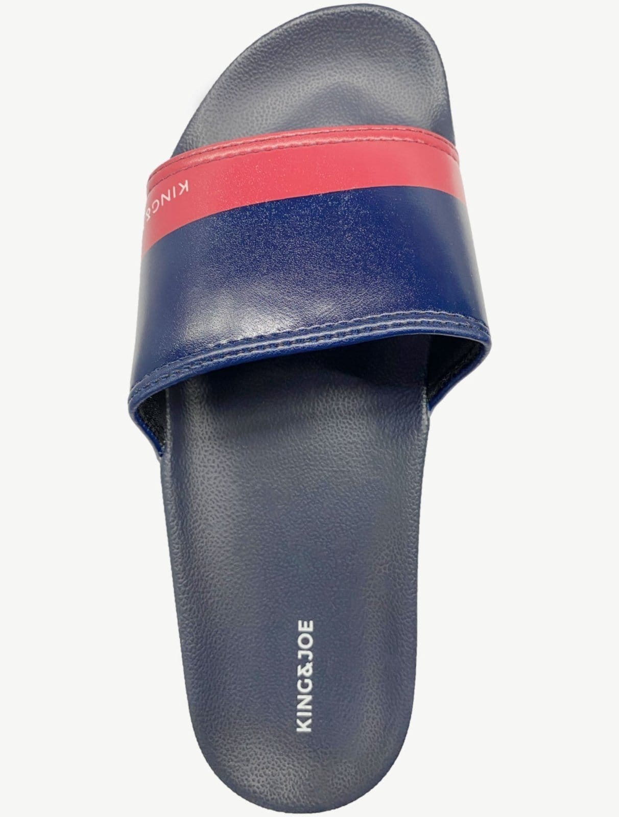Vista 2 Chinelo King & Joe Masculino Slide Bicolor CH19020 C/Vermelho King E Joe azul marinho