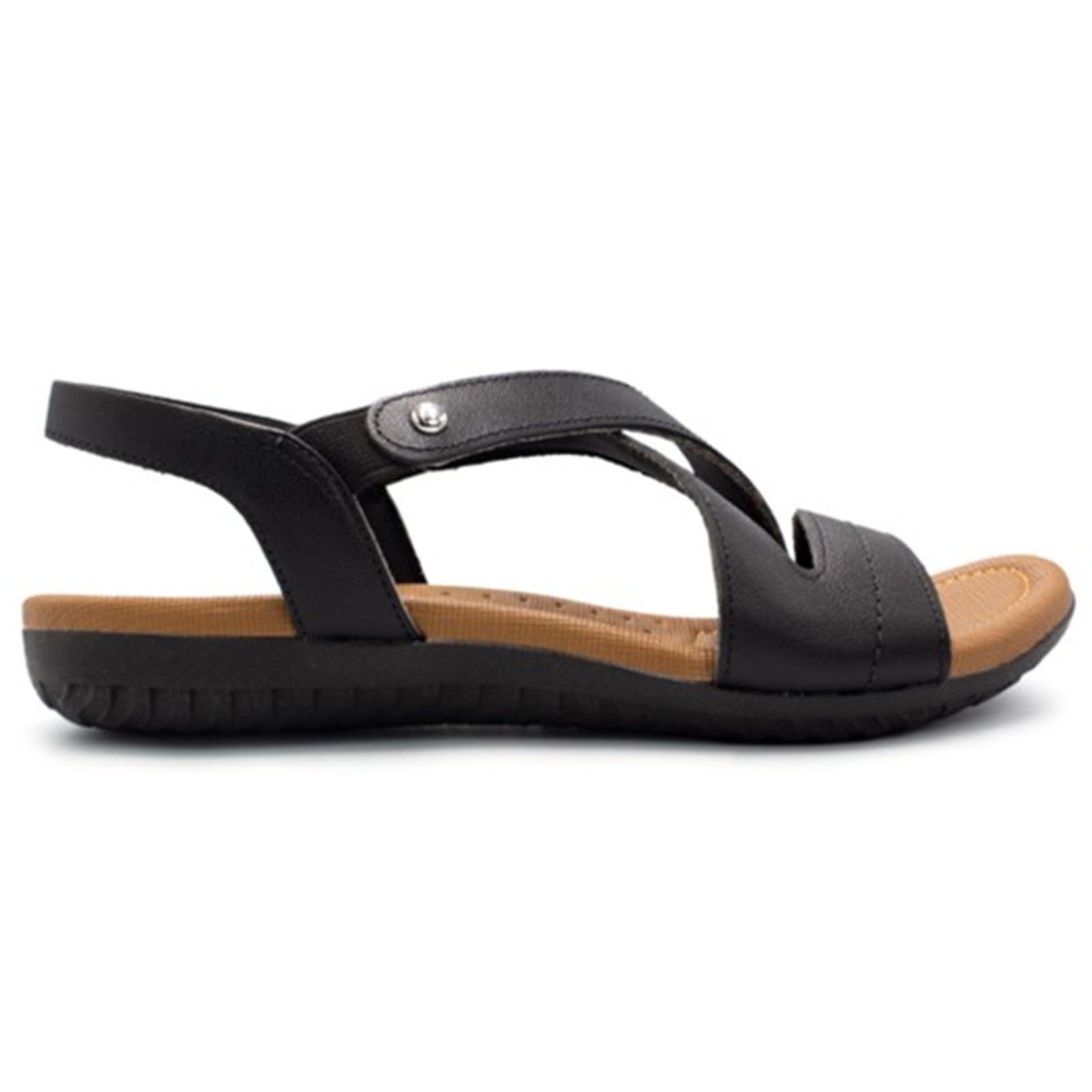 Sandália Usaflex Rasteira Couro Elastico Conforto R1804 098