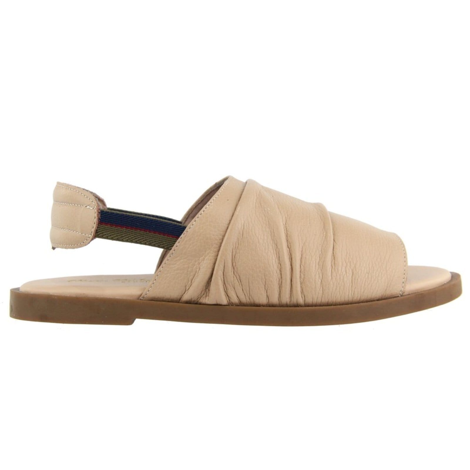 Vista 2 Sandália Rasteira em Couro Palmilha Extra Conforto Calce Fácil Maria Paula Amêndoa MARIA PAULA nude