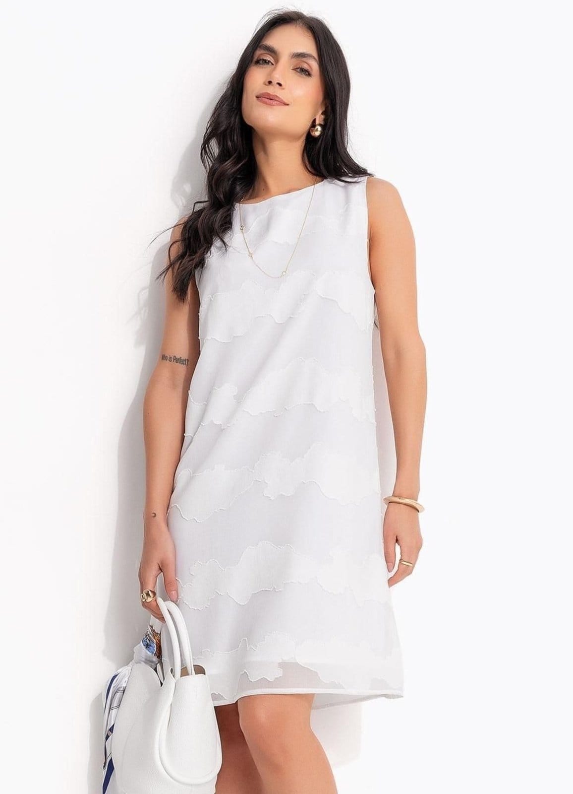 Vestido Em Crepe Plano Quintess Decorê