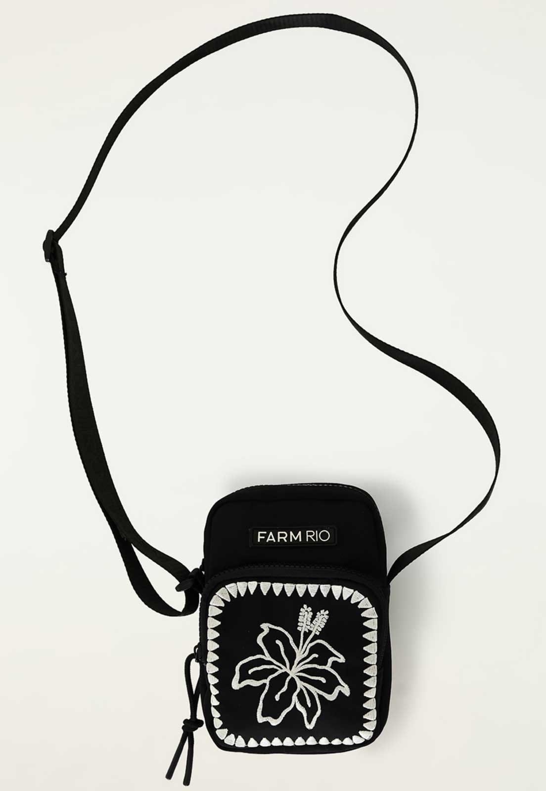 Vista 2 Bolsa Feminina Farm Hibisc Preta FARM preto