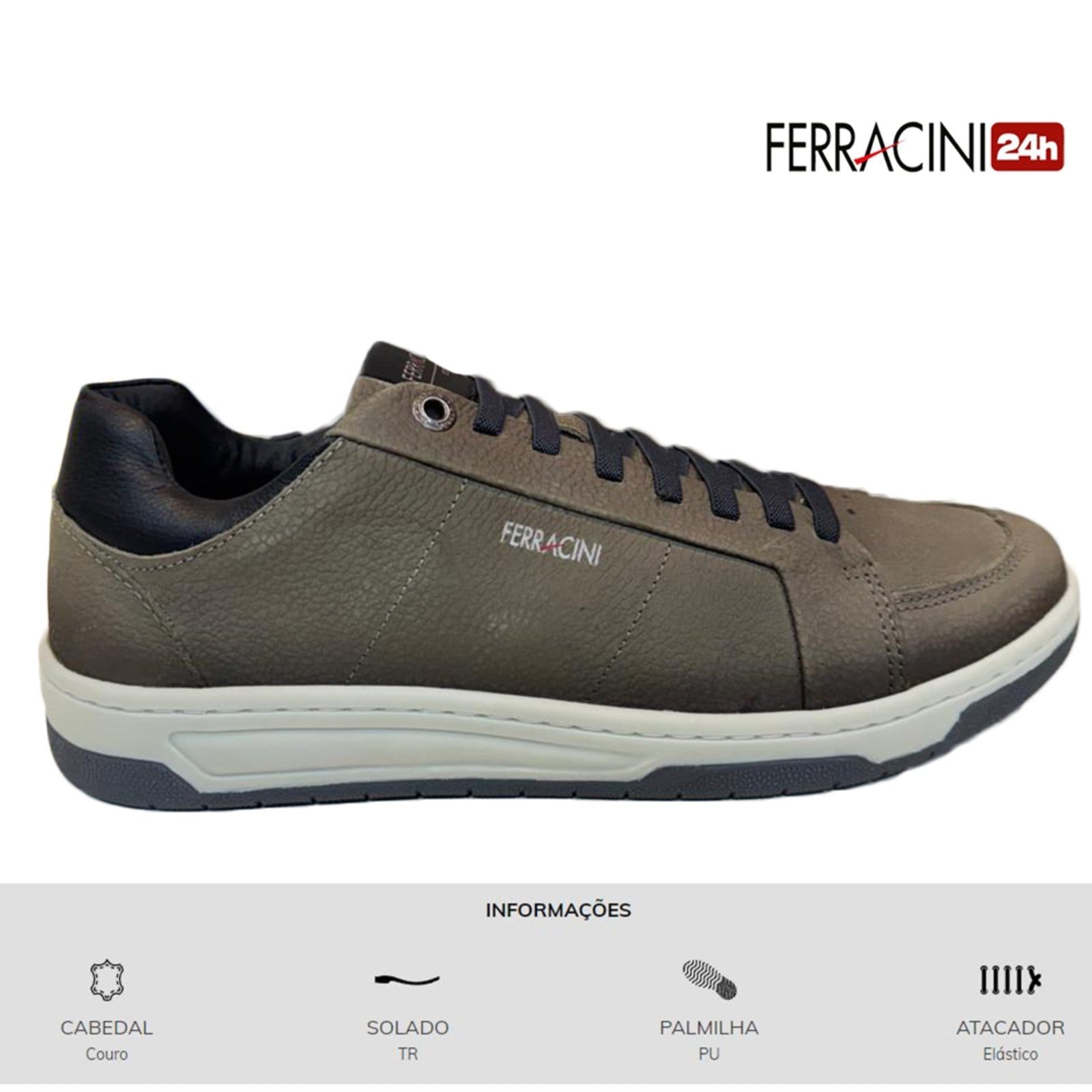 Vista 2 Sapatenis Masculino Ferracini Vox Couro FERRACINI cinza