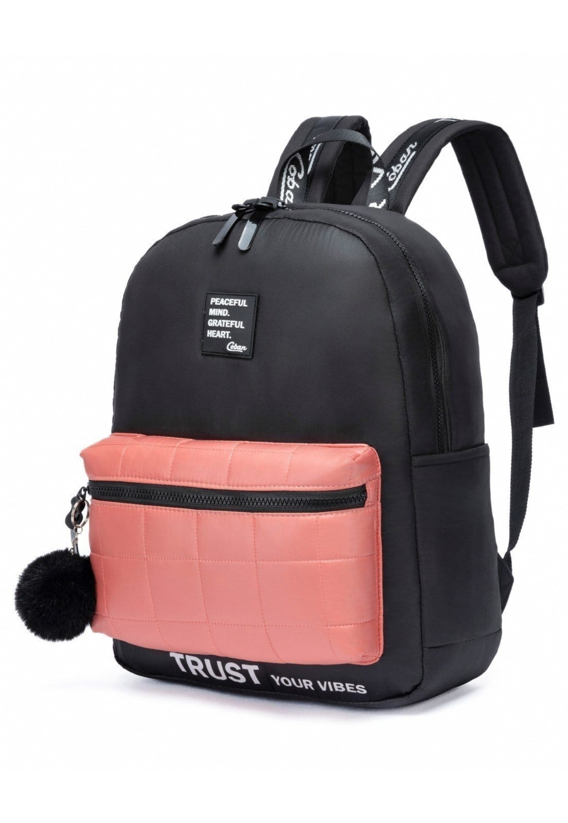 Vista 2 Mochila Coban Escolar Casual Faculdade Chaveiro COBAN preto