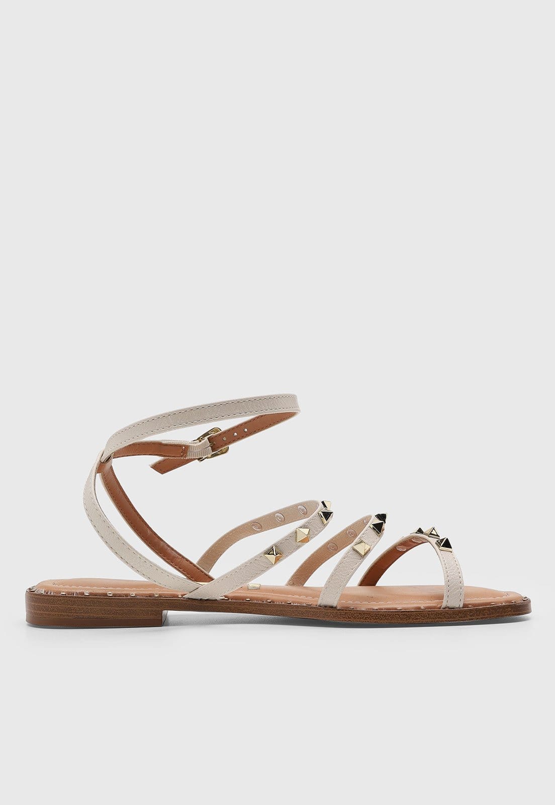 Vista 2 Rasteira Feminina Vizzano Tachas Off-White VIZZANO off-white white