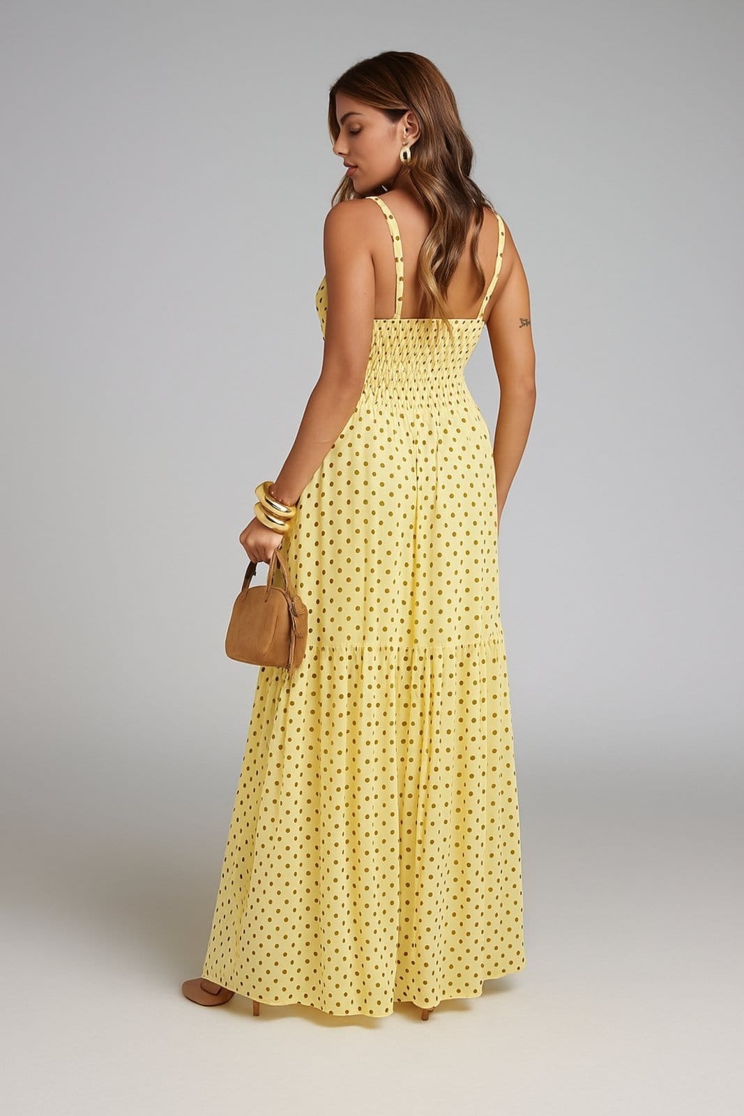 Vista 2 Vestido Alcinha Longo D Bell Outlet Tule óa D BELL OUTLET FASHION amarelo