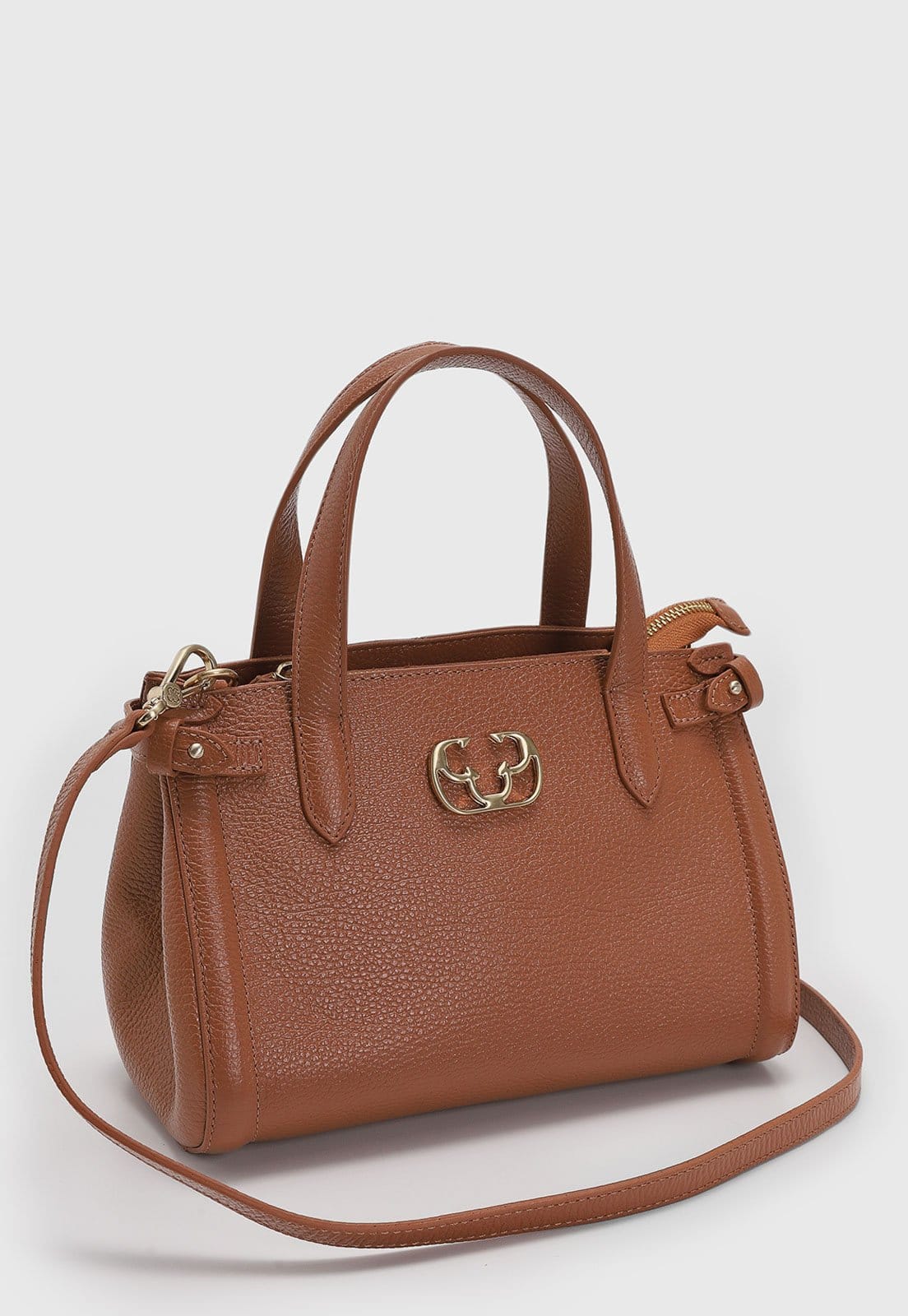 Vista 2 Bolsa Feminina Capodarte Média Texturizada Caramelo Capodarte marrom