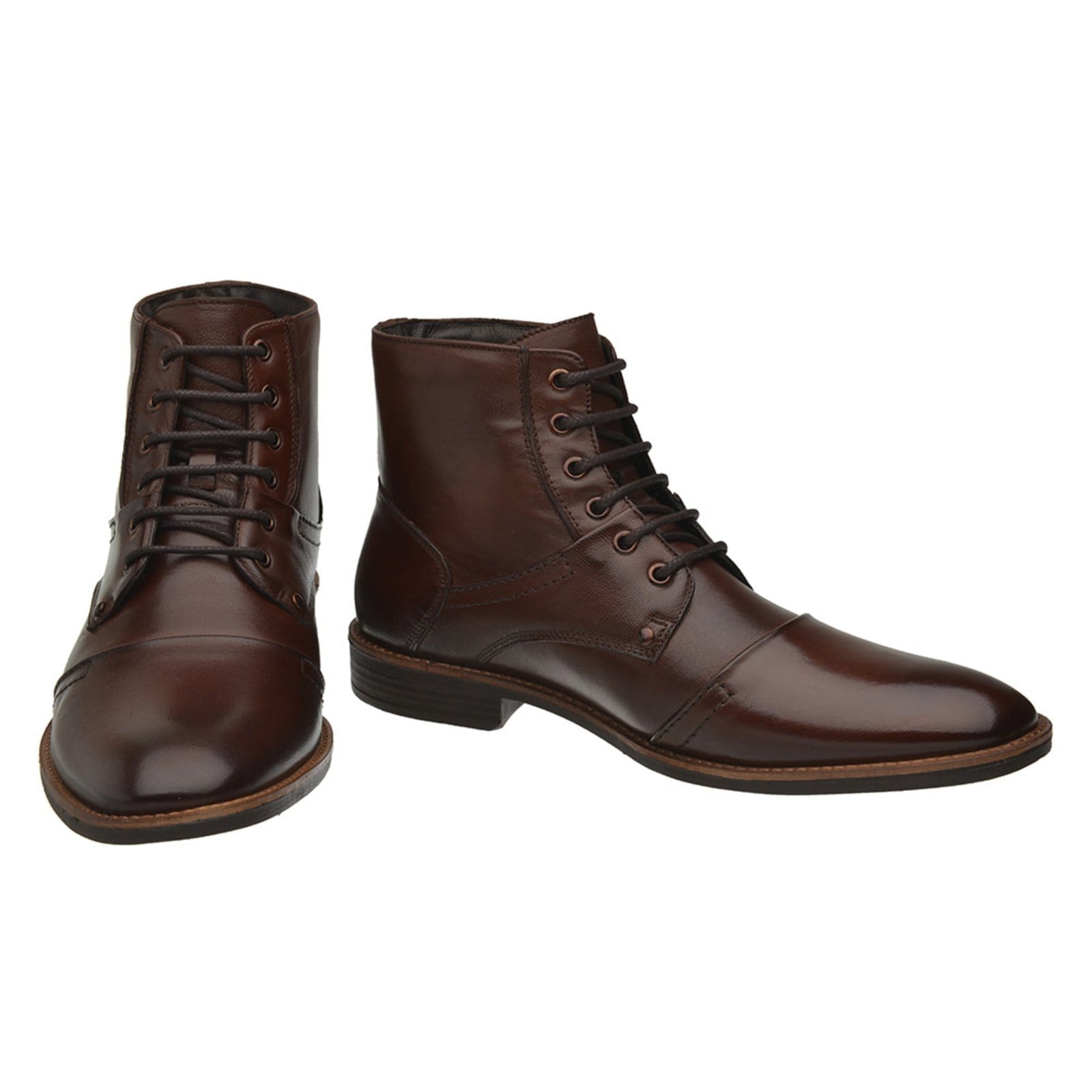 Vista 2 Bota Masculina Social Malbork Couro Mouro Sola Borracha 32126MO Malbork marrom