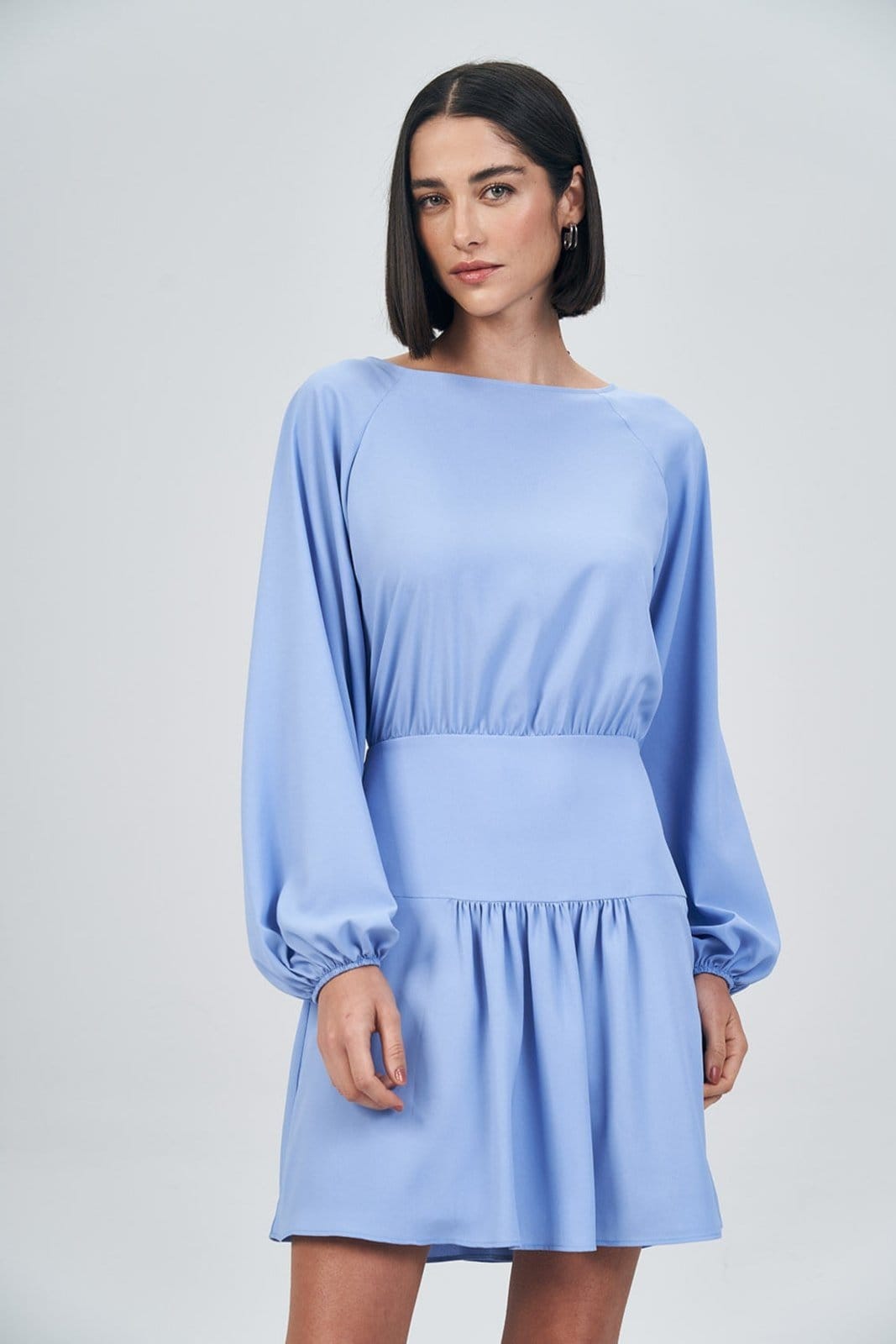 Vista 2 Vestido Manga Longa Bufante Feminino Acostamento ACT FEMININO preto